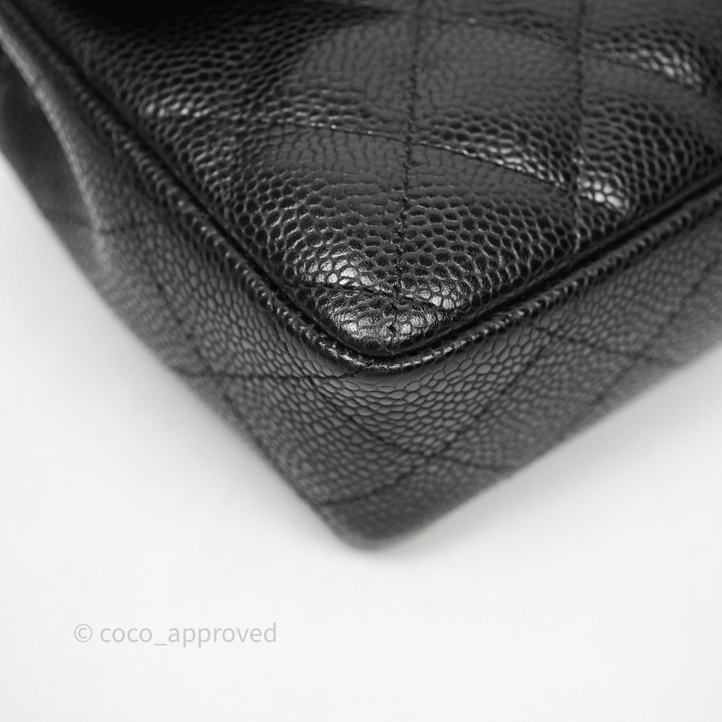 Chanel East West Flap Bag Black Caviar Silver Hardware