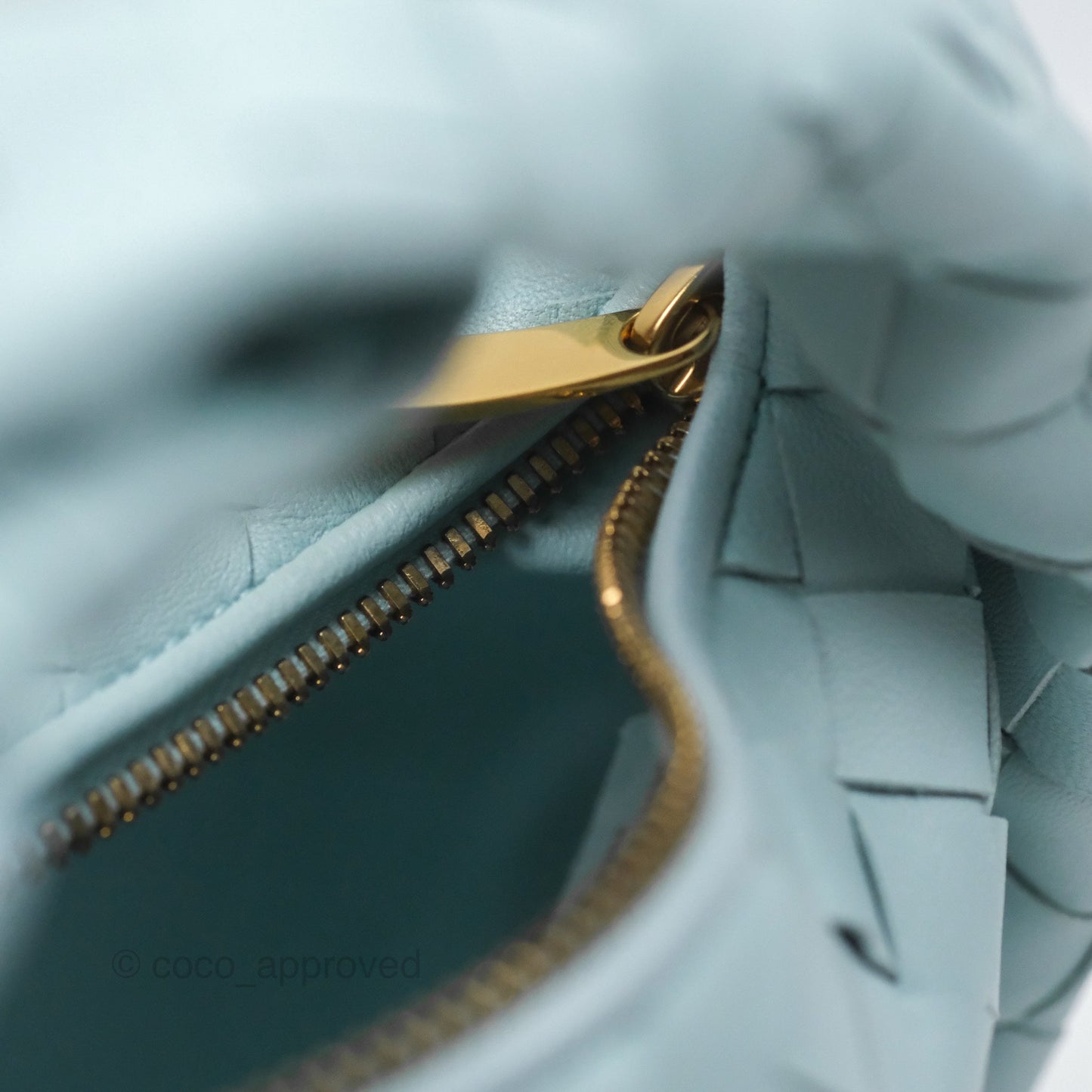Bottega Veneta Mini Jodie Bag Teal Washed Intrecciato Lambskin