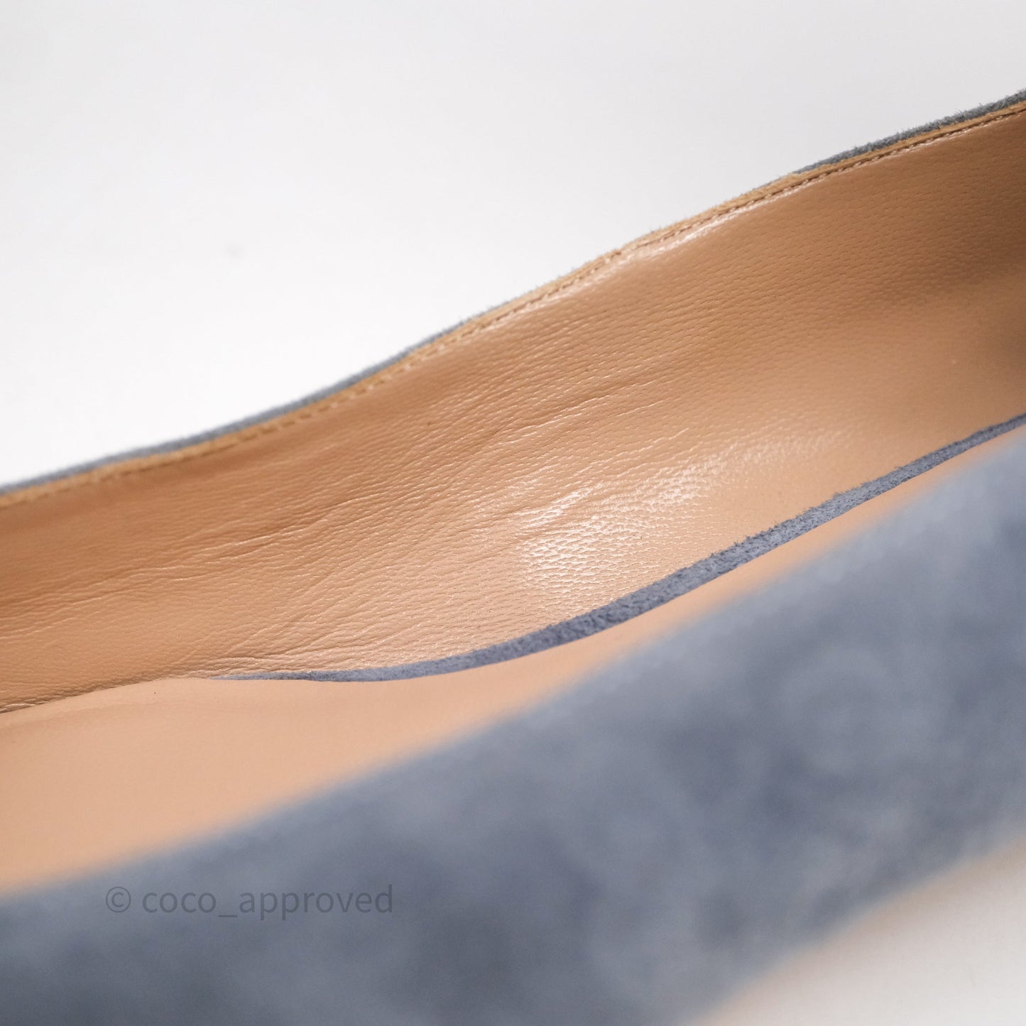 Valentino Garavani Suede Ballet Flats Tango Ankle Wrap Blue Grey Size 38