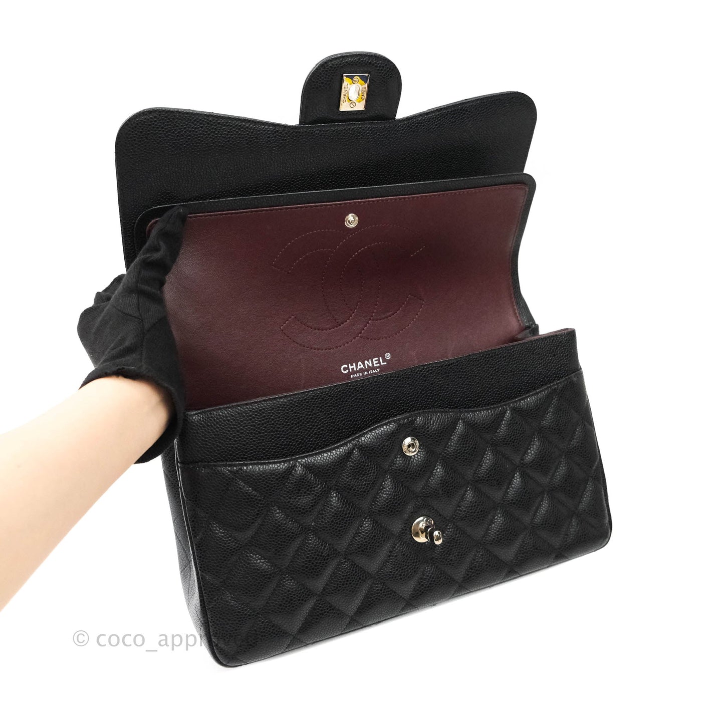Chanel Jumbo Double Flap Black Caviar Silver Hardware⁣⁣