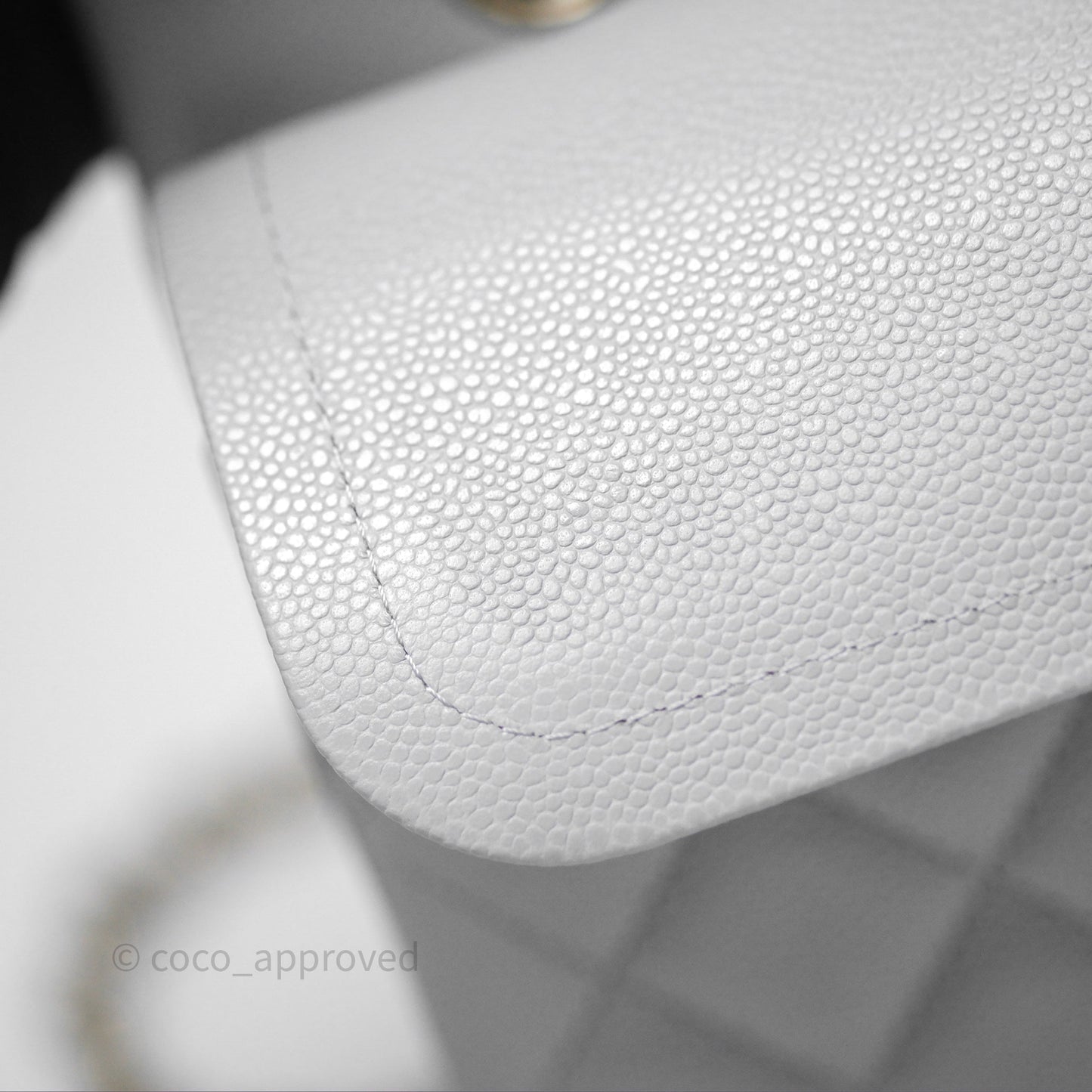 Chanel M/L Medium Classic Flap Quilted Grey Caviar Gold Hardware