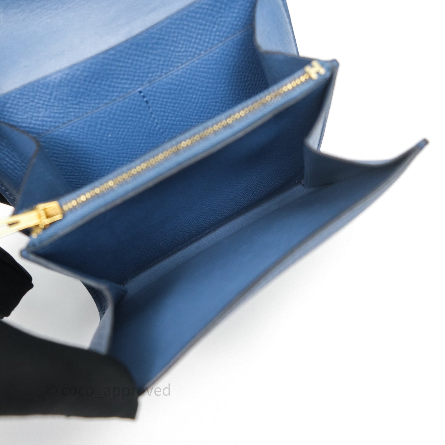 Hermès Constance Short Wallet Bleu Agate R2 Epsom Gold Hardware