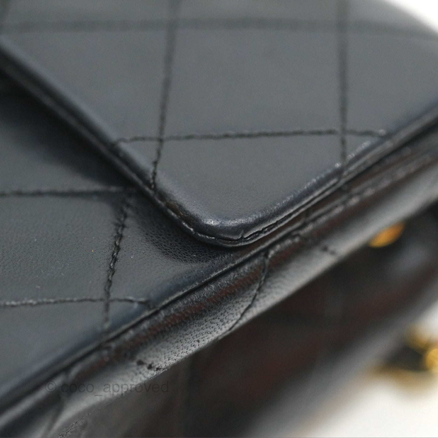 Chanel Vintage Mini Square Black Lambskin 24K Gold Hardware