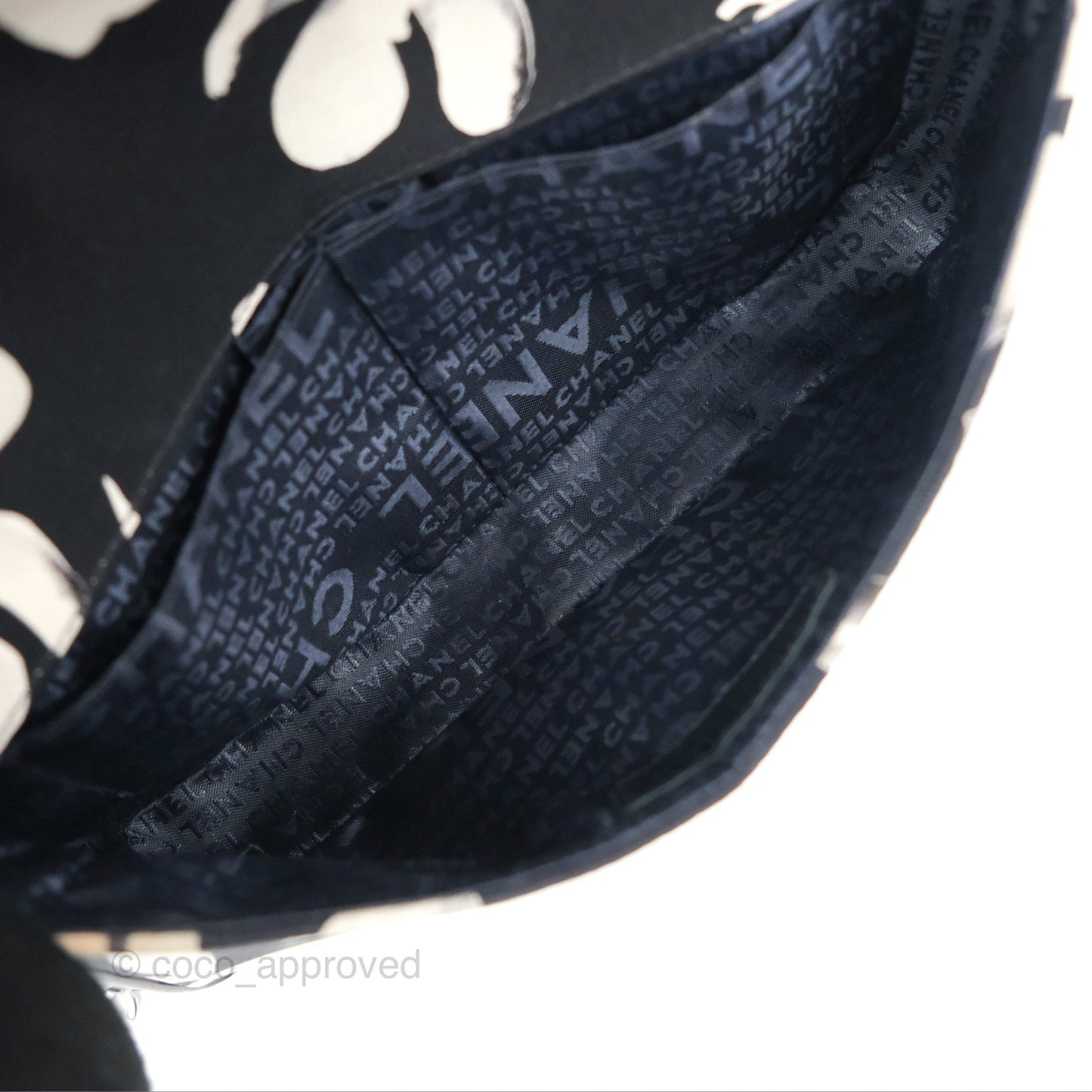 Chanel Timeless Tahiti Canvas Bag Navy Leather