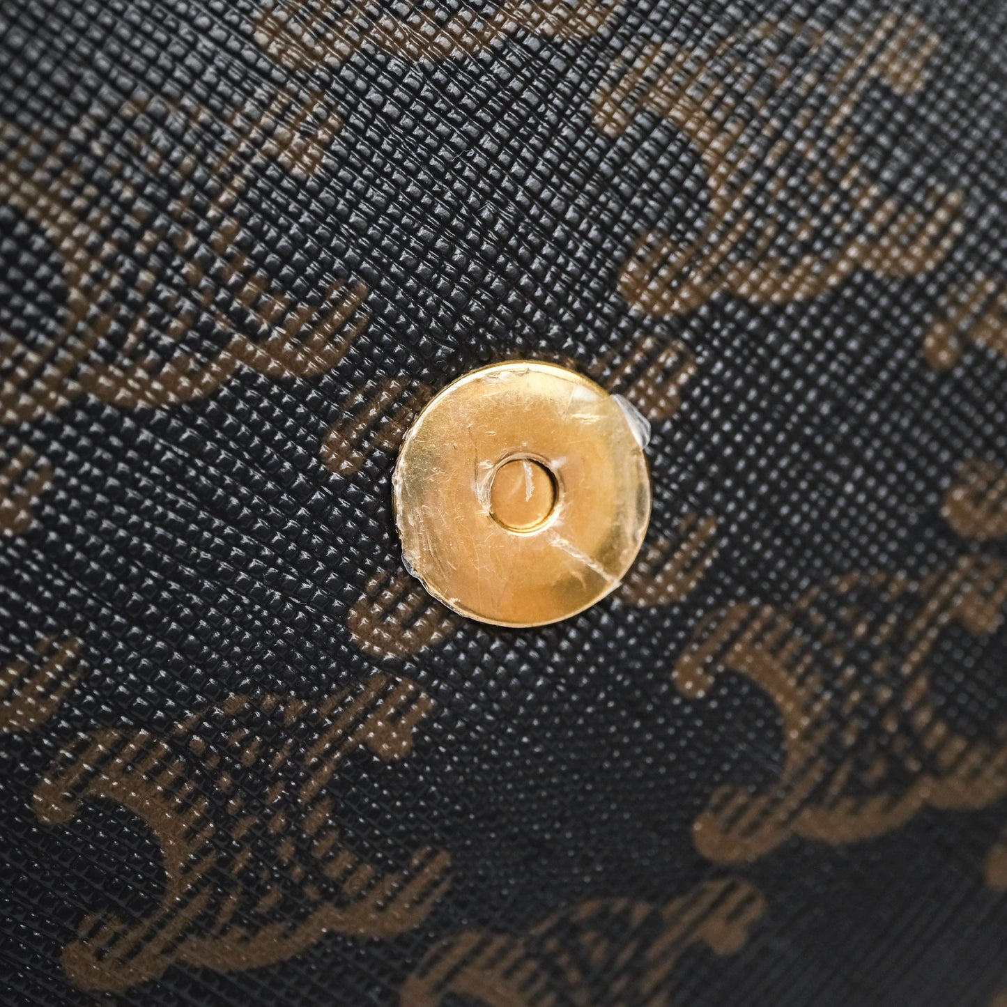 Celine Medium Ava Triomphe Bag Triomphe Canvas Tan Calfskin