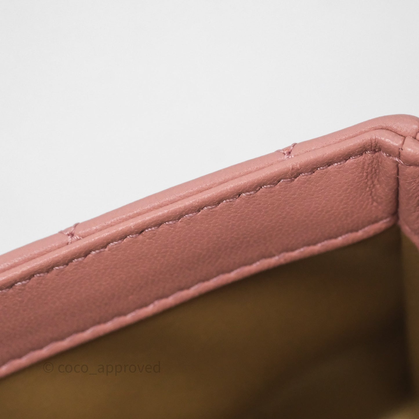Chanel Mini Rectangular Pearl Crush Dusty Pink Lambskin Aged Gold Hardware