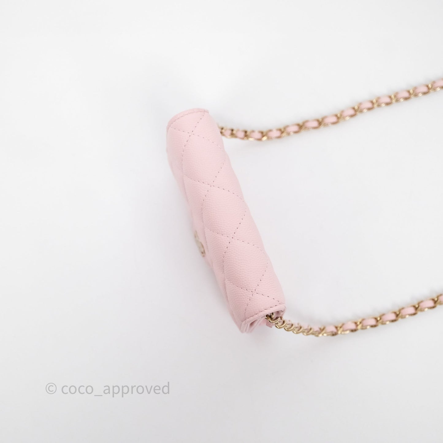Chanel Mini Clutch With Chain Light Pink Caviar Gold Hardware