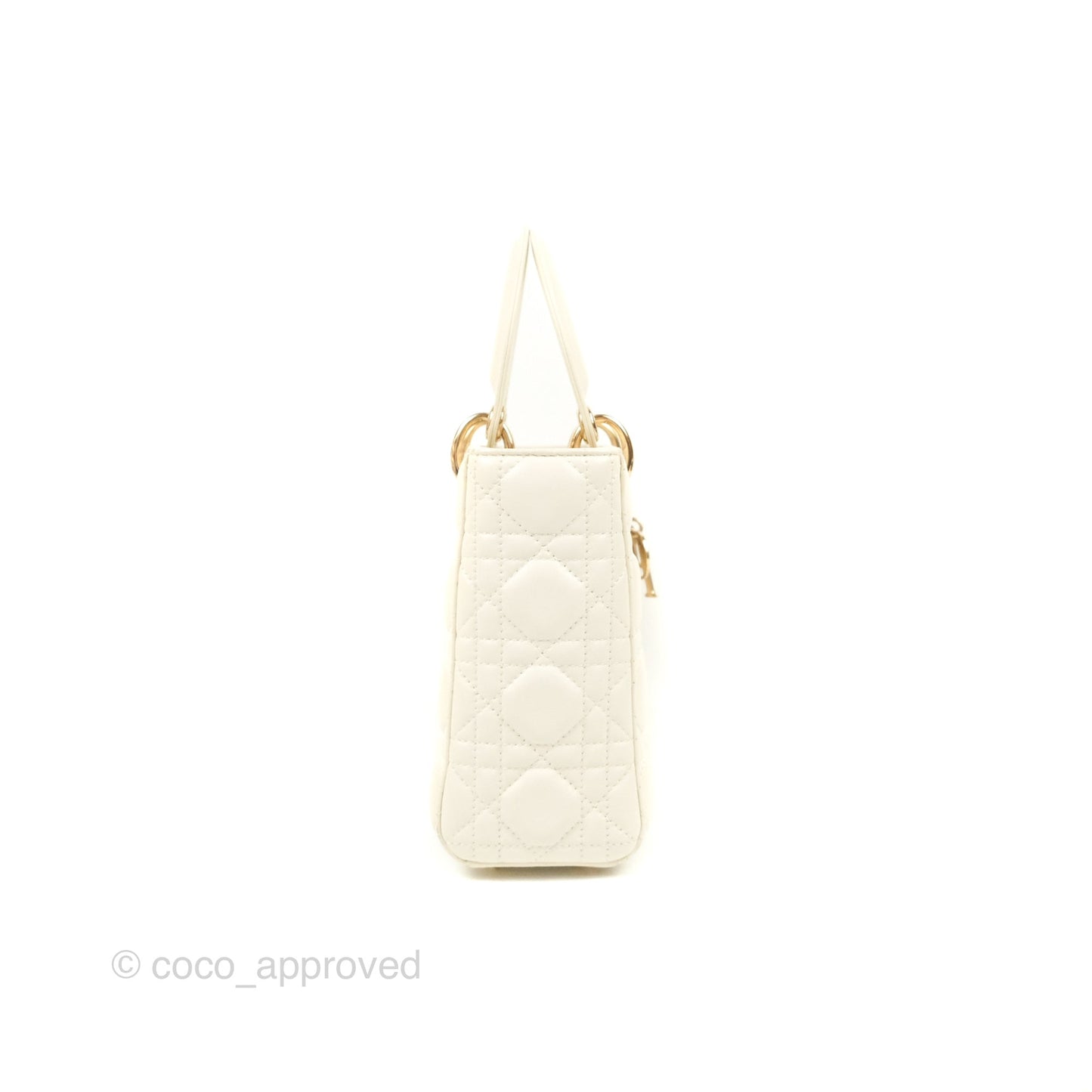 Christian Dior My ABCDior Lady Dior Bag Cannage Lambskin White Gold Hardware