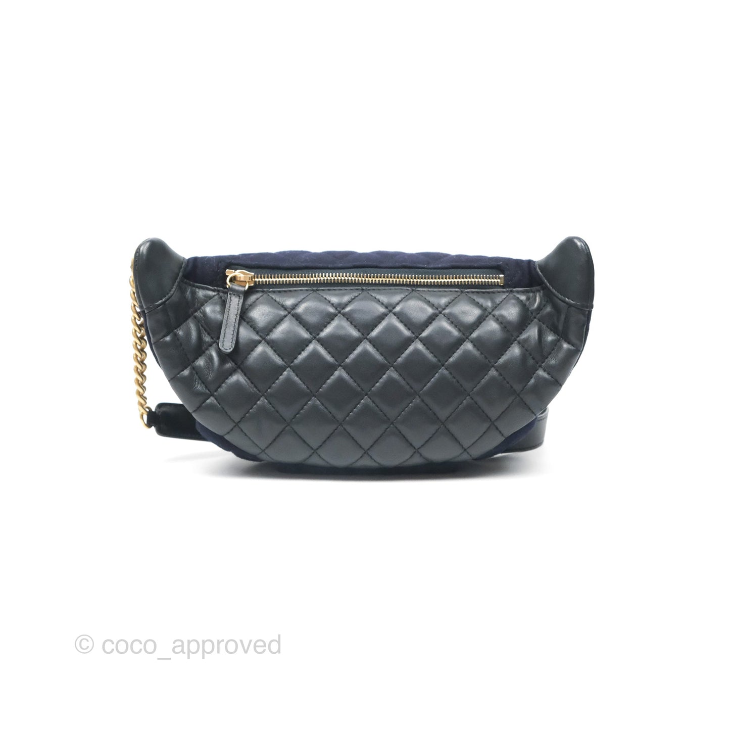 Chanel Paris Hamburg Charms Belt Bag Navy Wool Lambskin