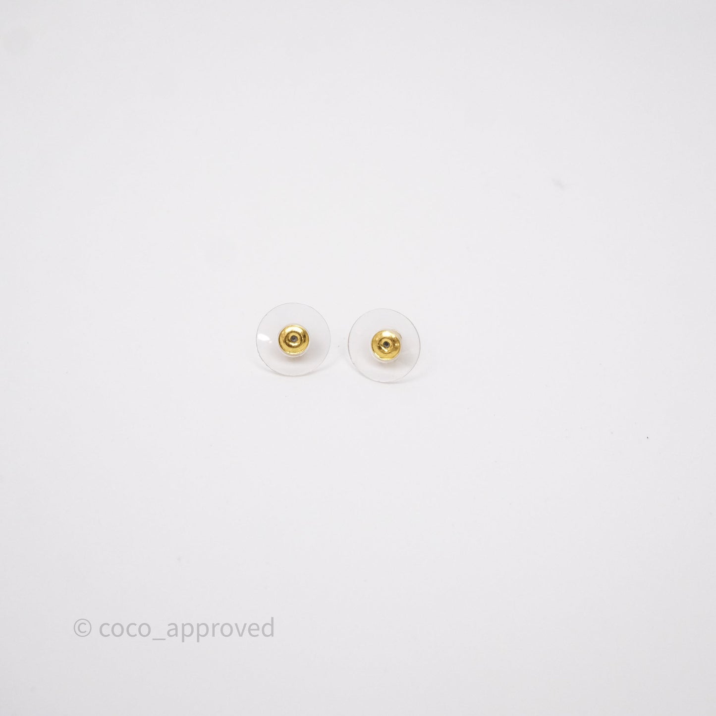 Chanel Metal Logo Drop Chain Earrings Gold Tone 24C