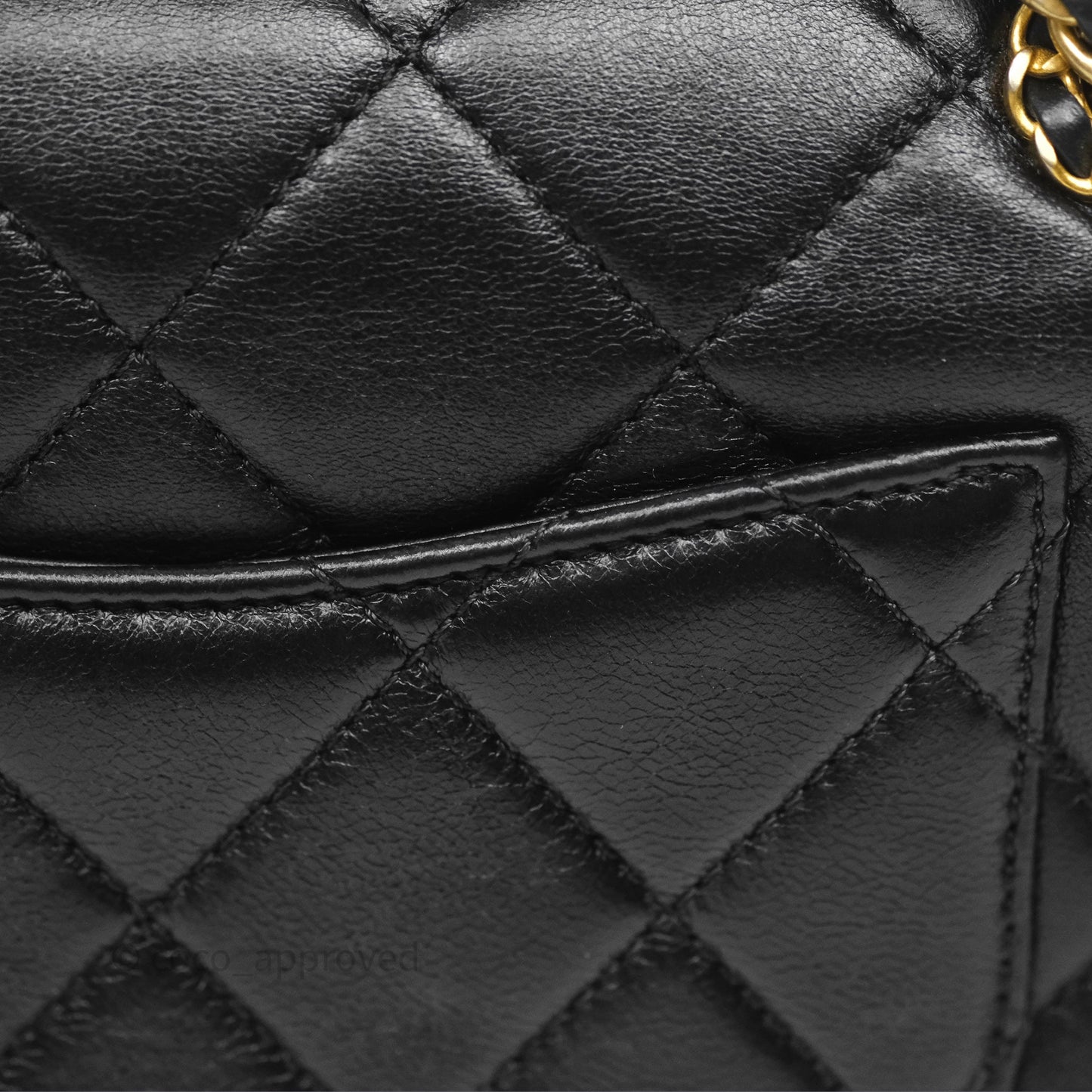 Chanel Flap Bag Black Lambskin Aged Gold Hardware 24P