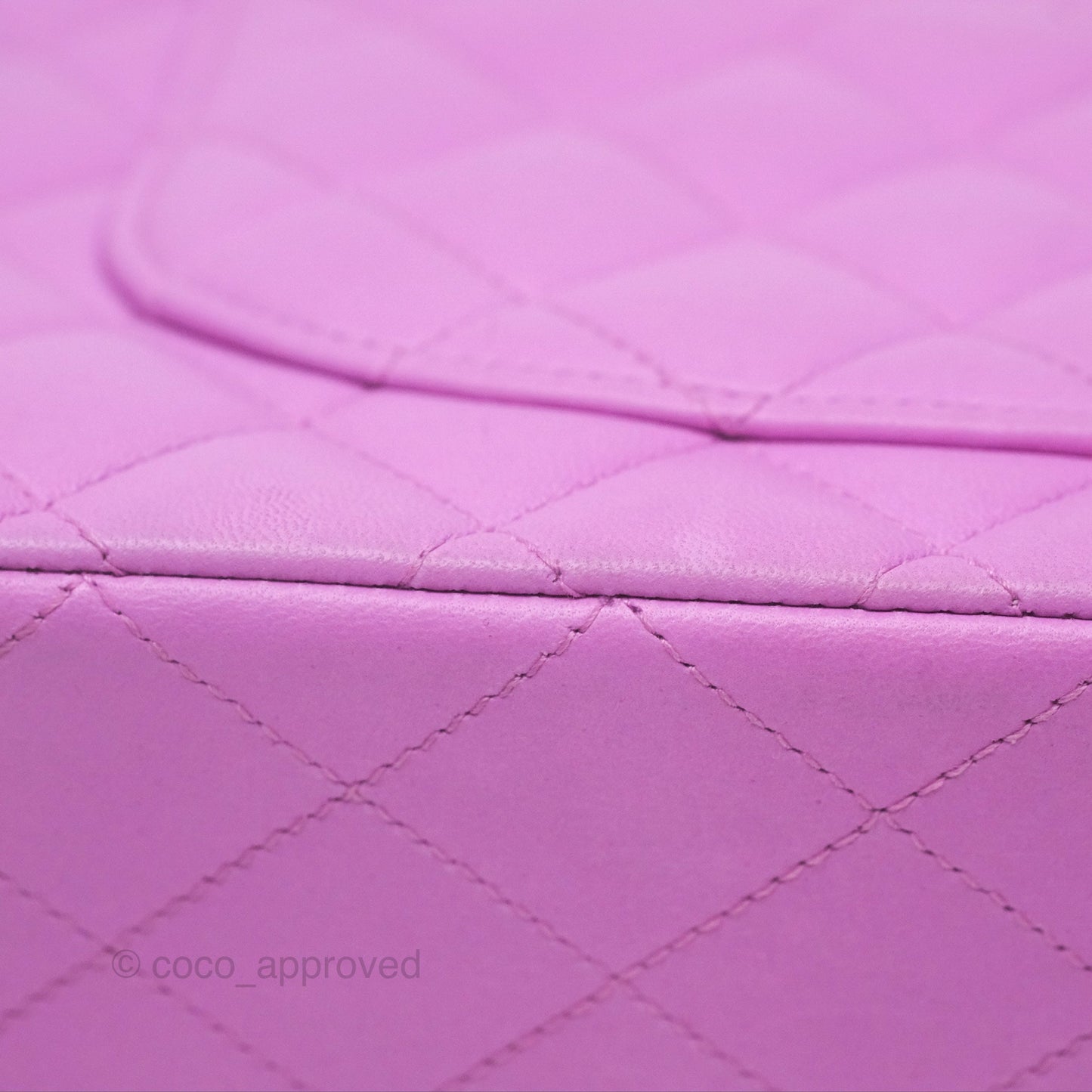 Chanel Medium Classic Flap Quilted Purple Lambskin Silver Hardware