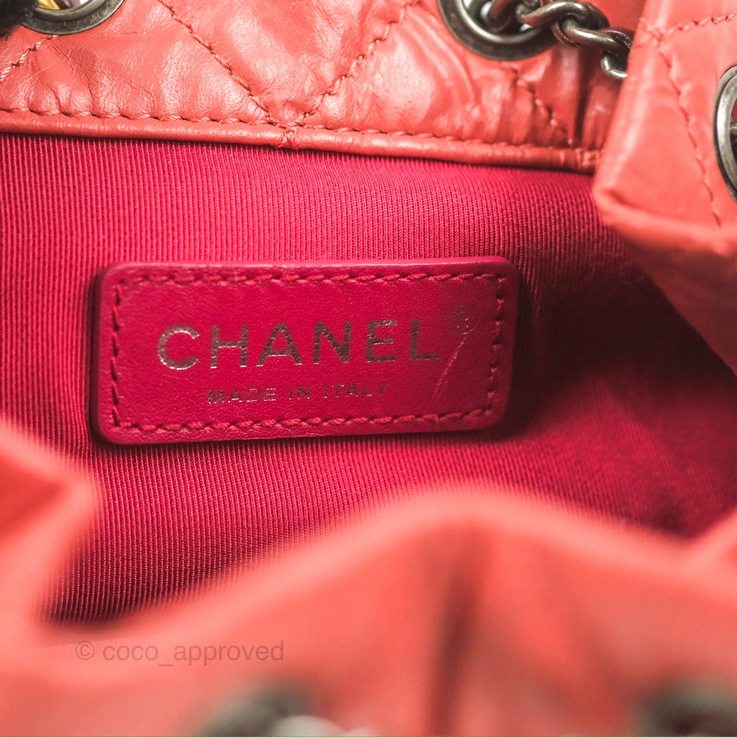 Chanel Medium Gabrielle Backpack Quilted Red Aged Calfskin