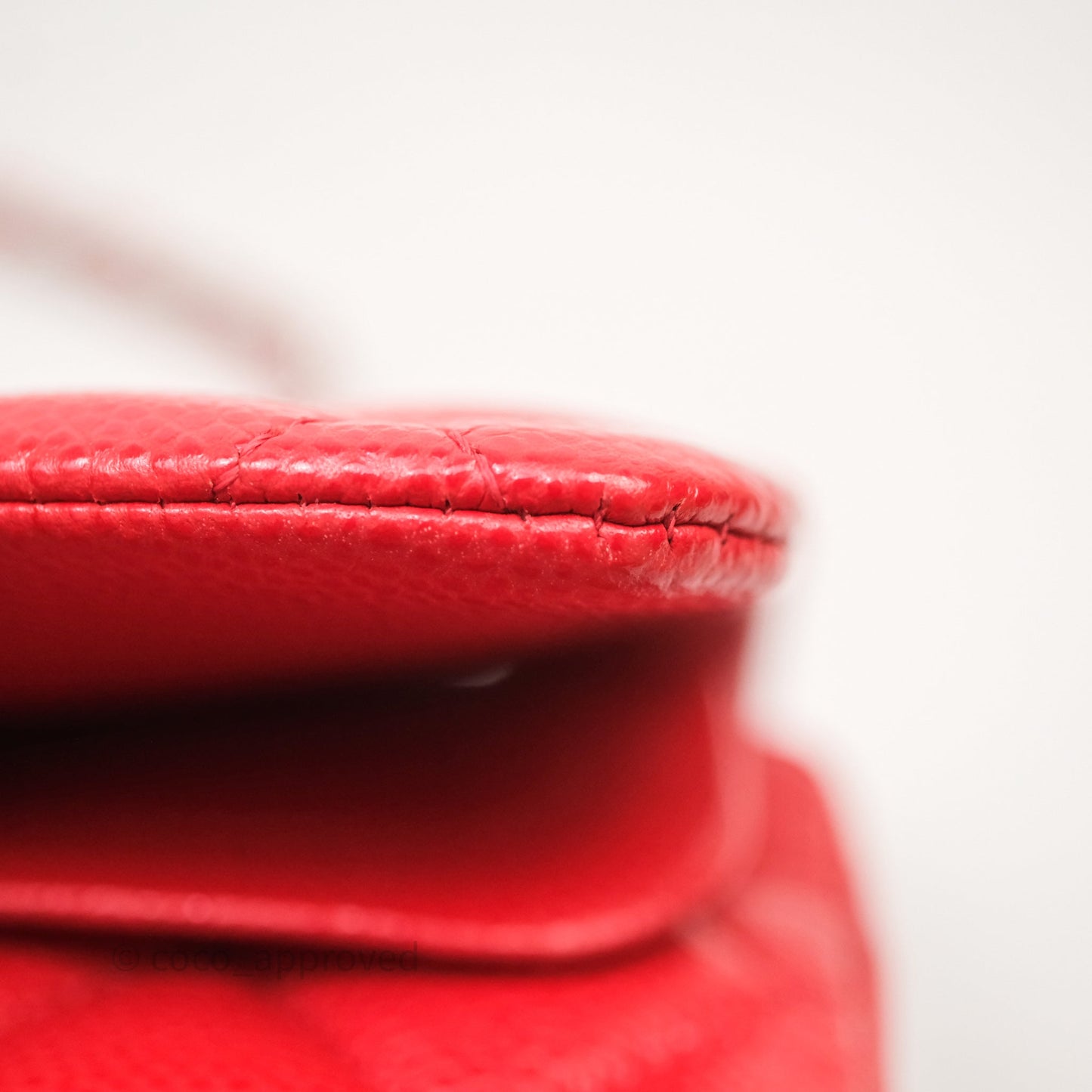 Chanel Small Classic Flap Quilted Red Caviar Silver Hardware