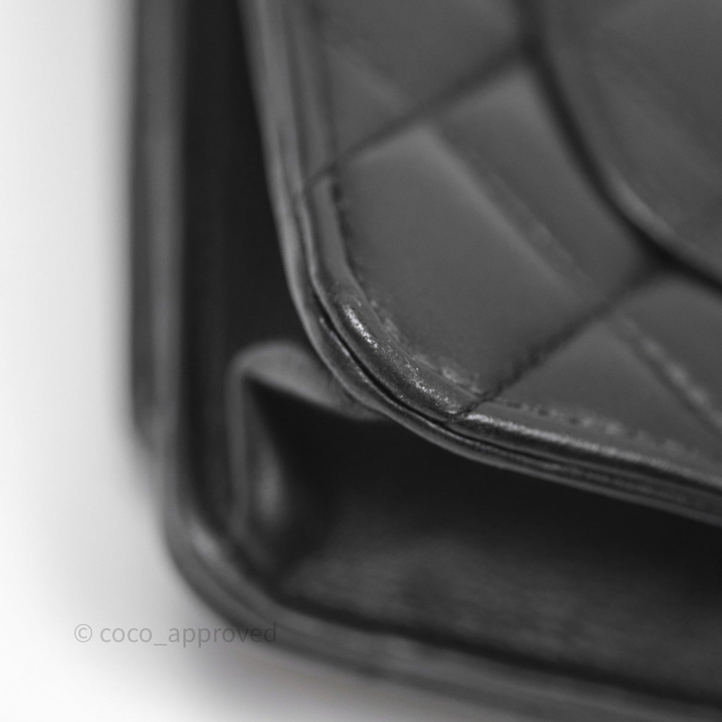 Chanel Quilted Pearl Crush Wallet on Chain WOC Black Lambskin Aged Gold Hardware