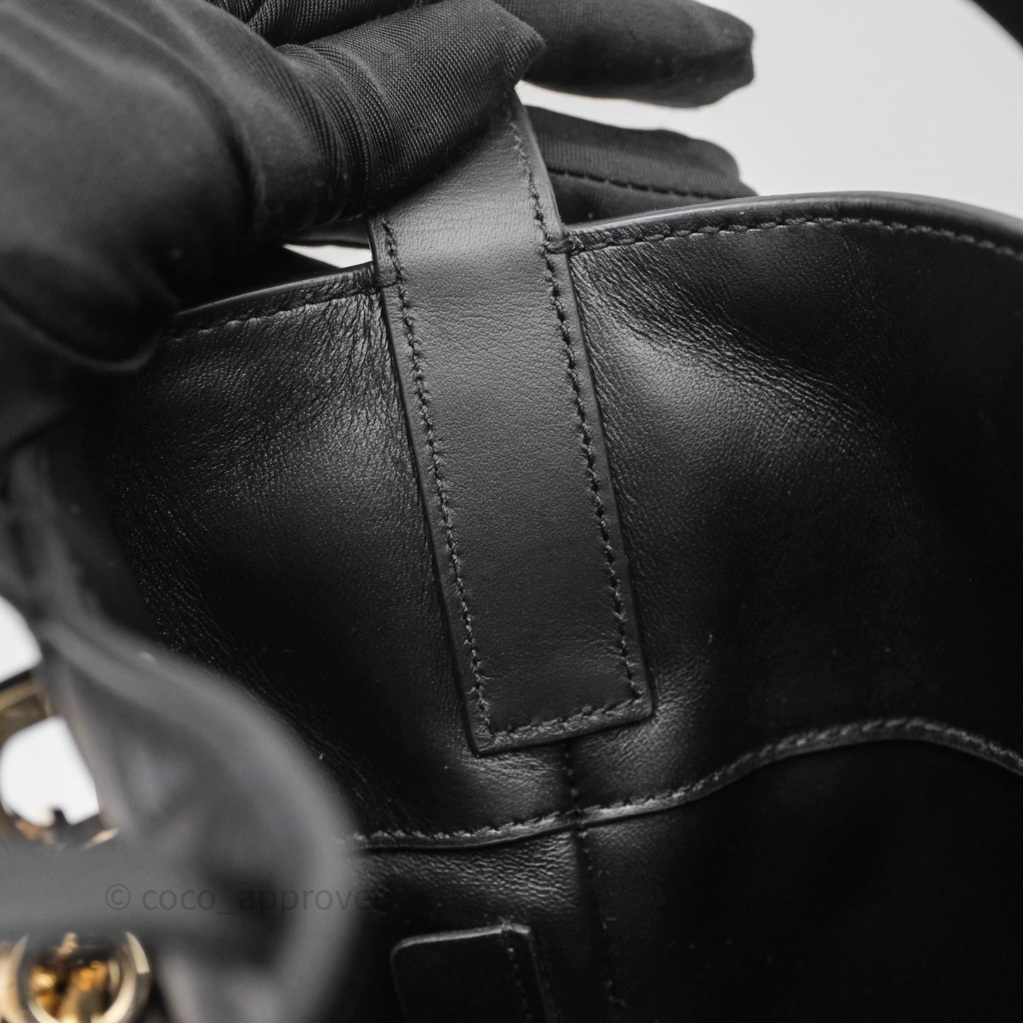 Christian Dior Small Toujours Vertical Tote Bag Black Macrocannage Calfskin Gold Hardware