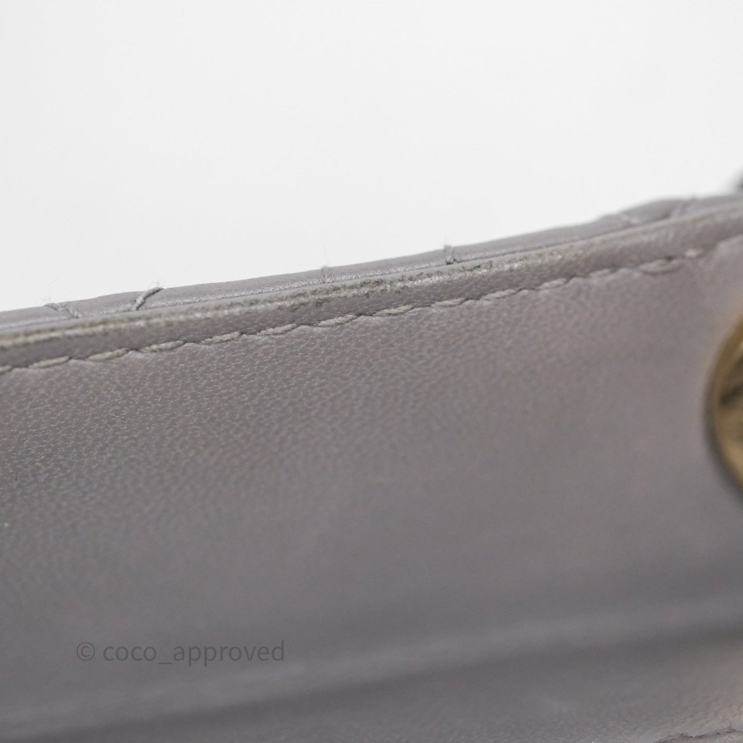Christian Dior Medium Lady Dior Grey Lambskin Gold Hardware