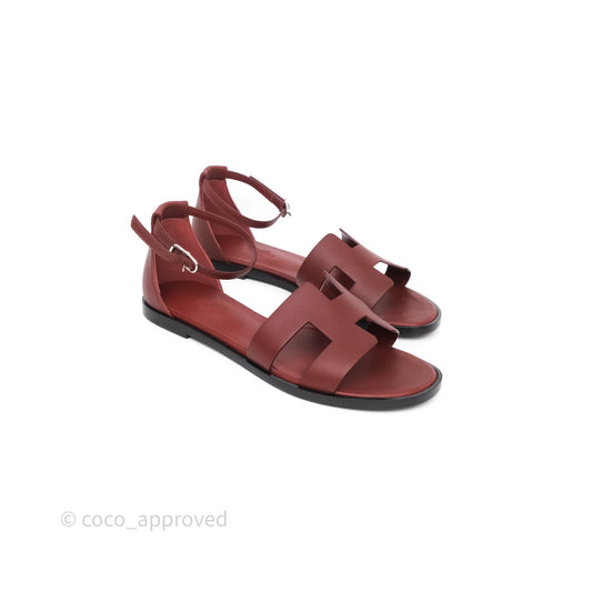 Hermes Sandales Santorini Rouge Tomette Size 36.5