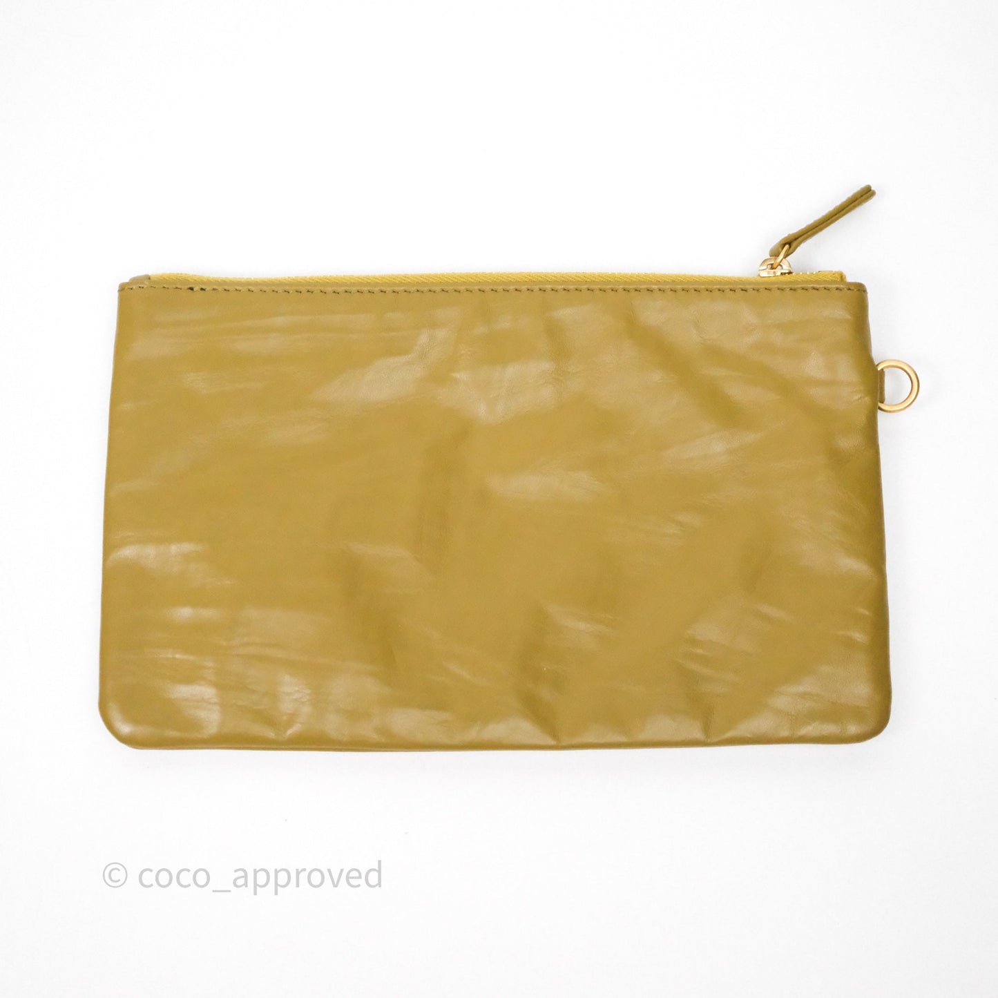 Chanel 22 Bag Medium Crumpled Olive Green Calfskin Aged Gold Hardware