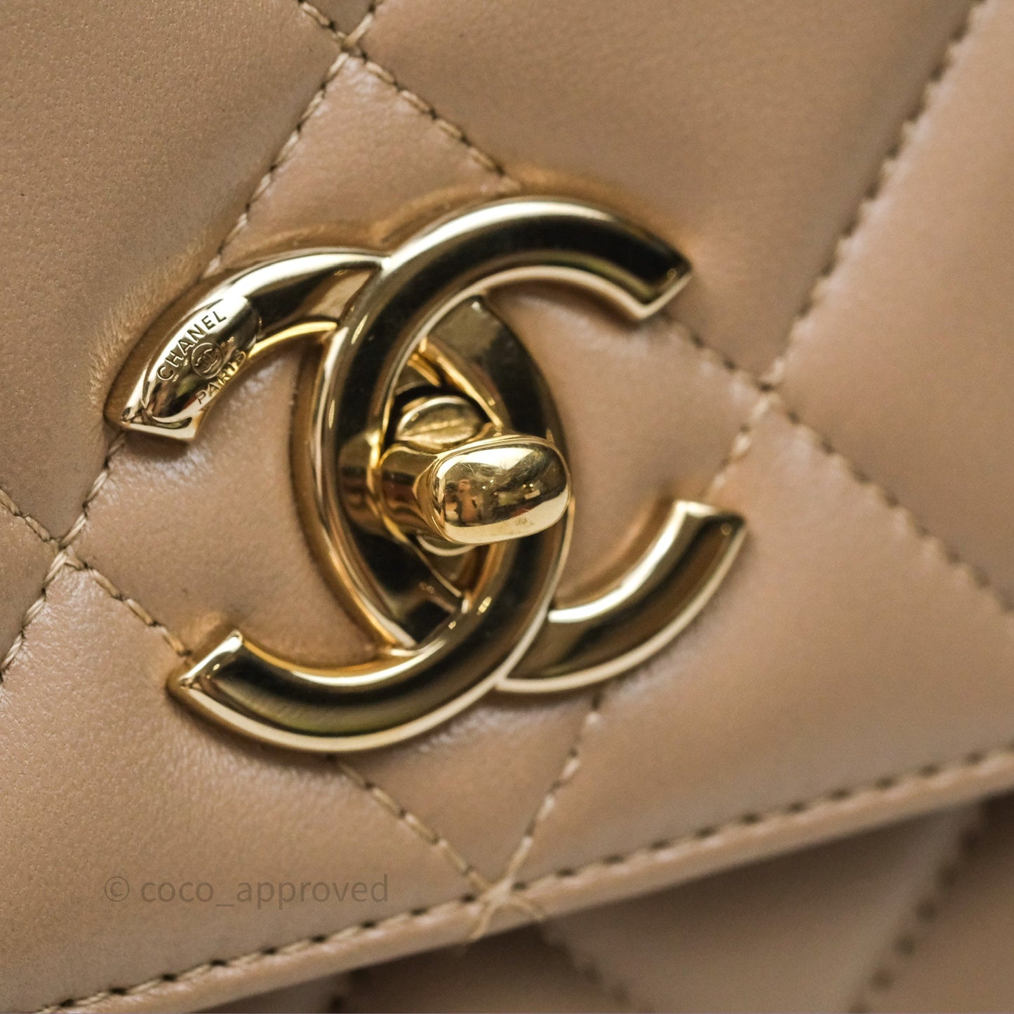 Chanel Small Trendy CC Beige Lambskin Gold Hardware