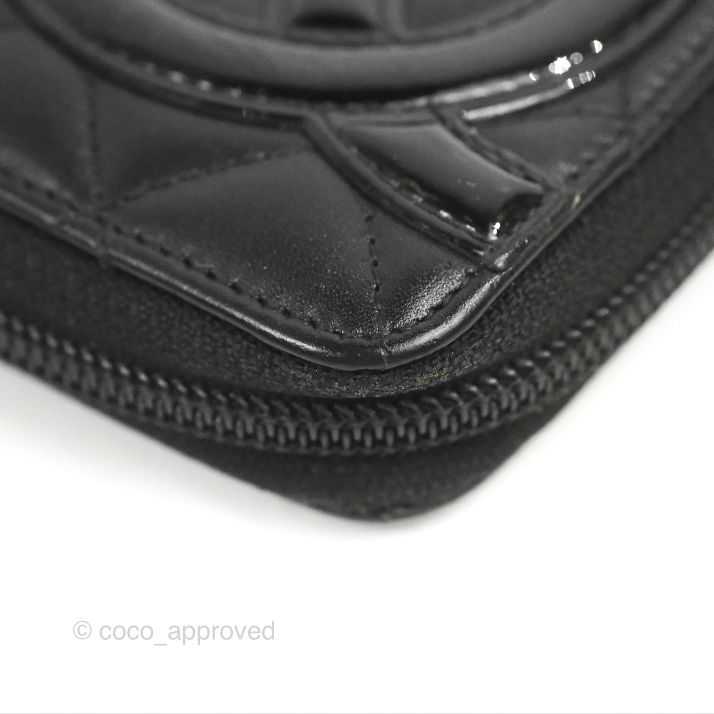 Chanel Quilted Cambon Yen Zip Long Wallet Black Calfskin Silver Hardware