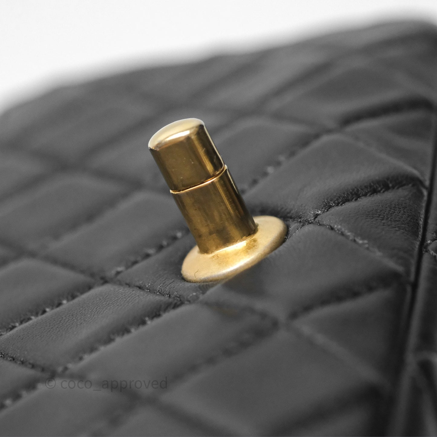 Chanel Mini Rectangular Pearl Crush Quilted Black Lambskin Aged Gold Hardware