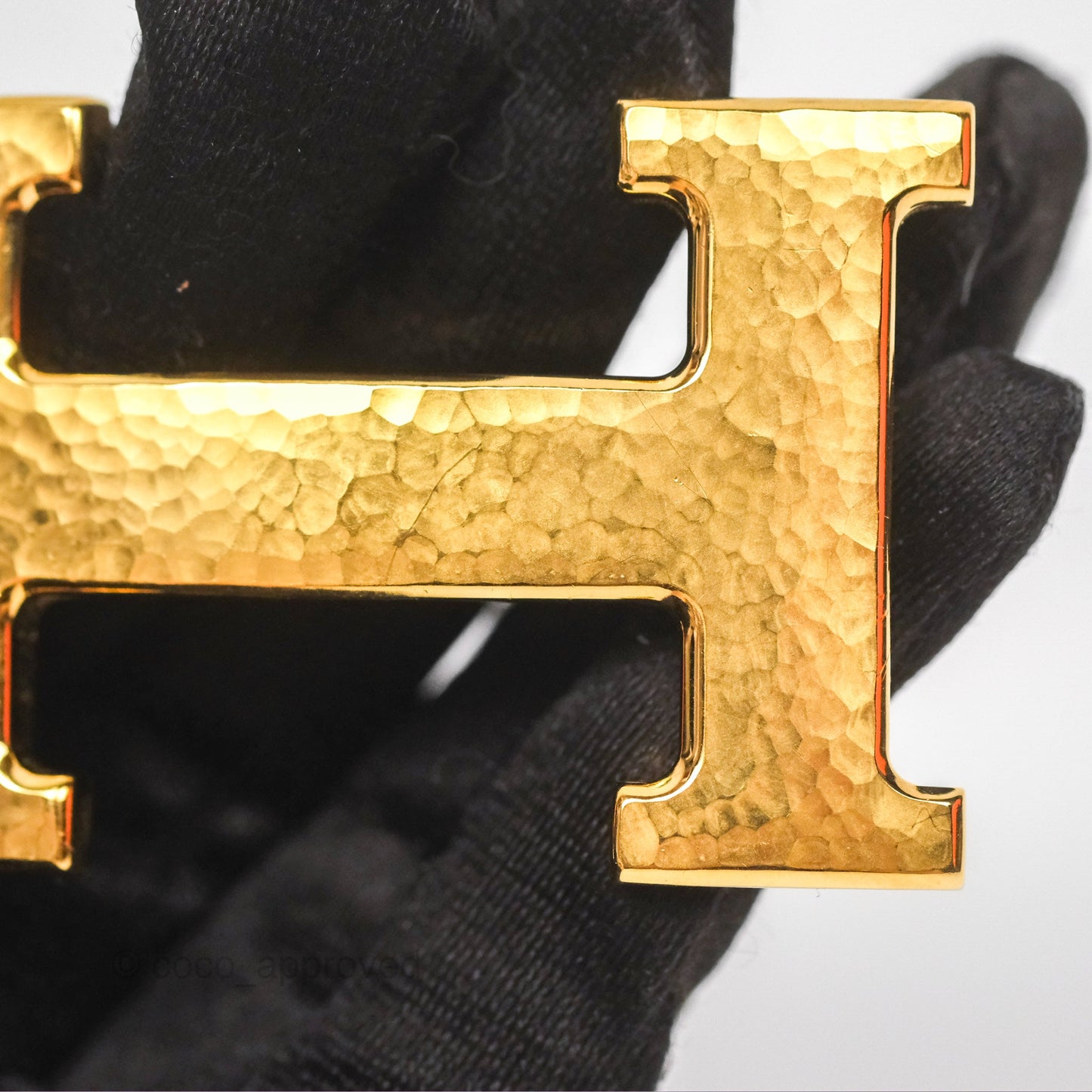 Hermès Martelee H Gold Belt Buckle & Reversible Noir/Gold Togo