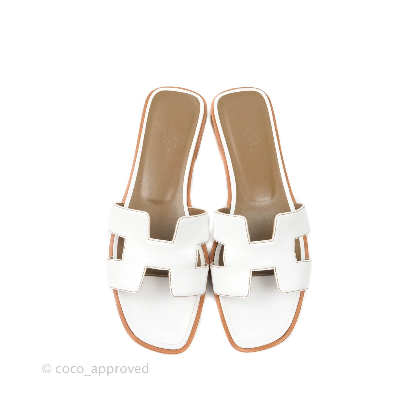 Hermès Oran Sandals in White Size 39.5