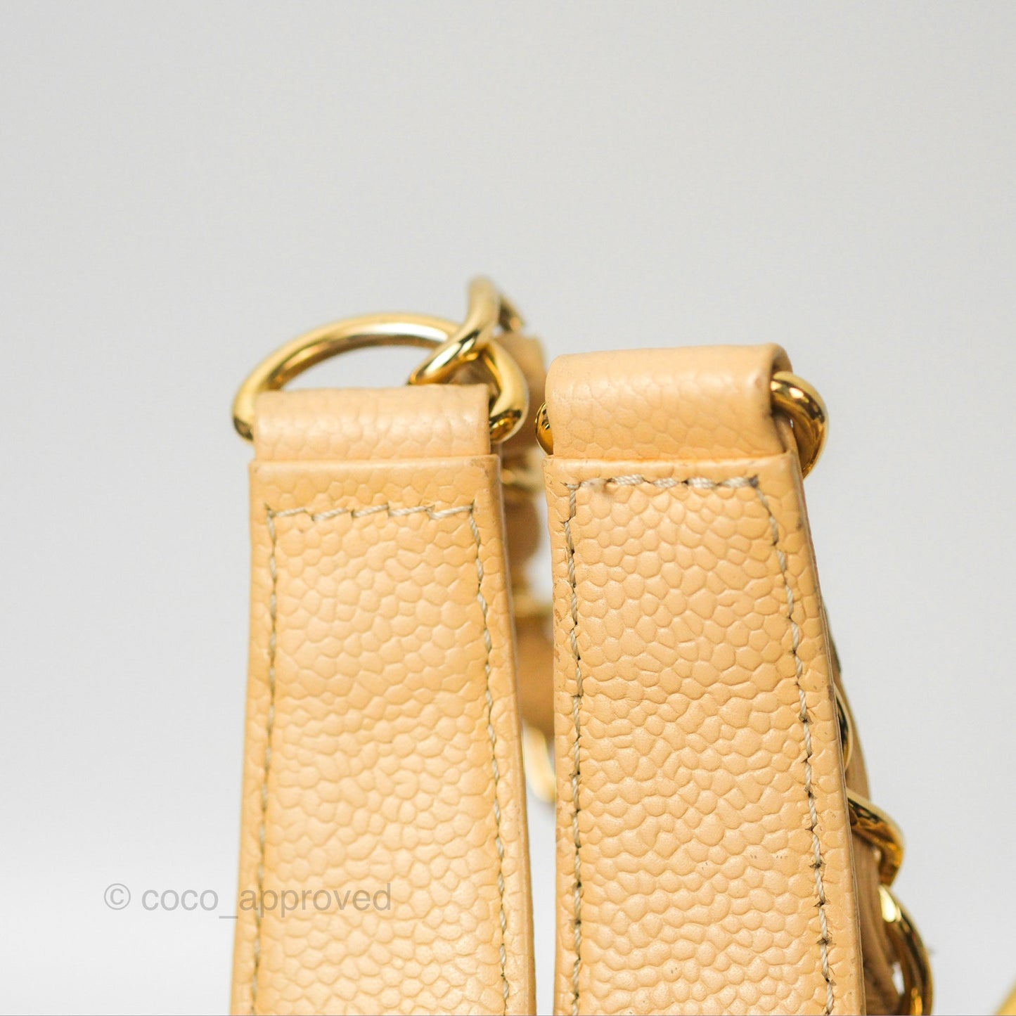 Chanel GST Beige Caviar Gold Hardware