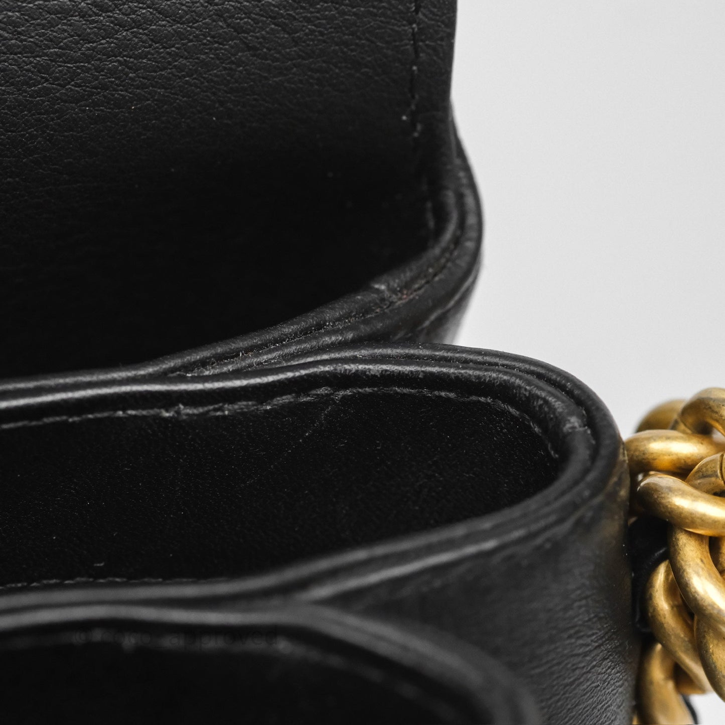 Chanel Side Chain Compartment Flap Black Calfskin Aged Gold Hardware