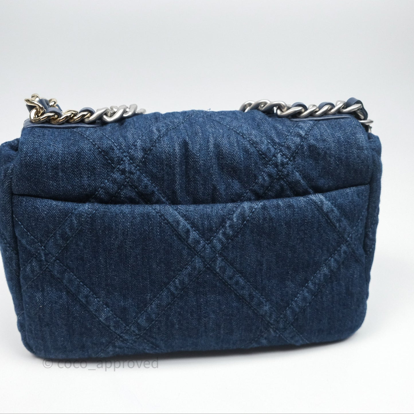 Chanel 19 Small Denim Fabric Mixed Hardware 22P