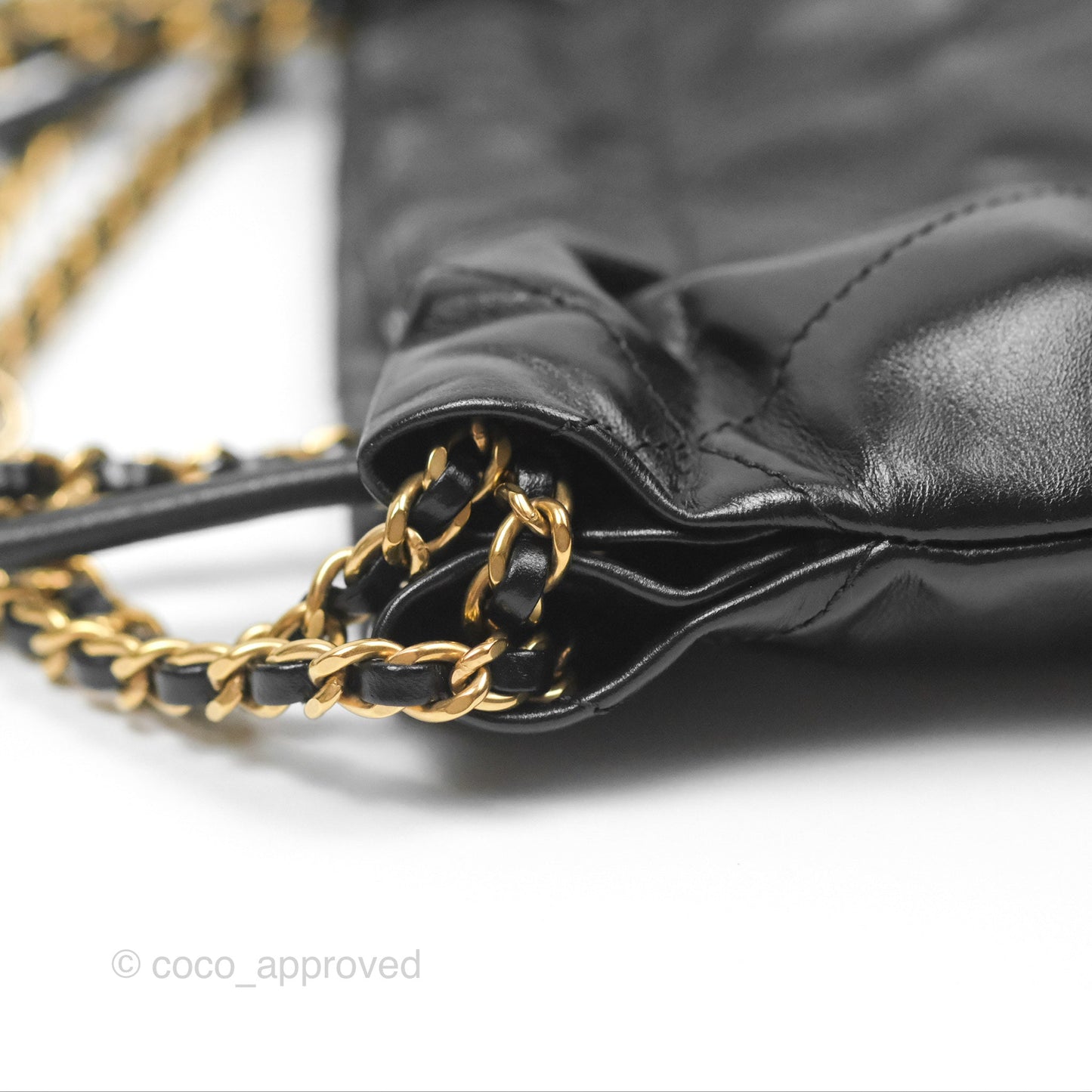 Chanel 22 Mini Bag Black Crumpled Calfskin