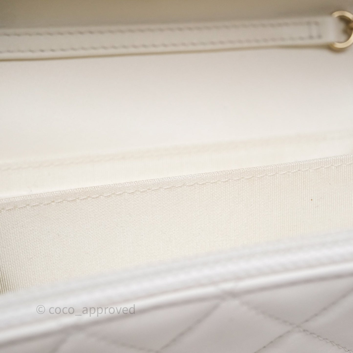 Chanel Mini Wallet On Large Pearl Chain WOC Quilted White Lambskin Gold Hardware
