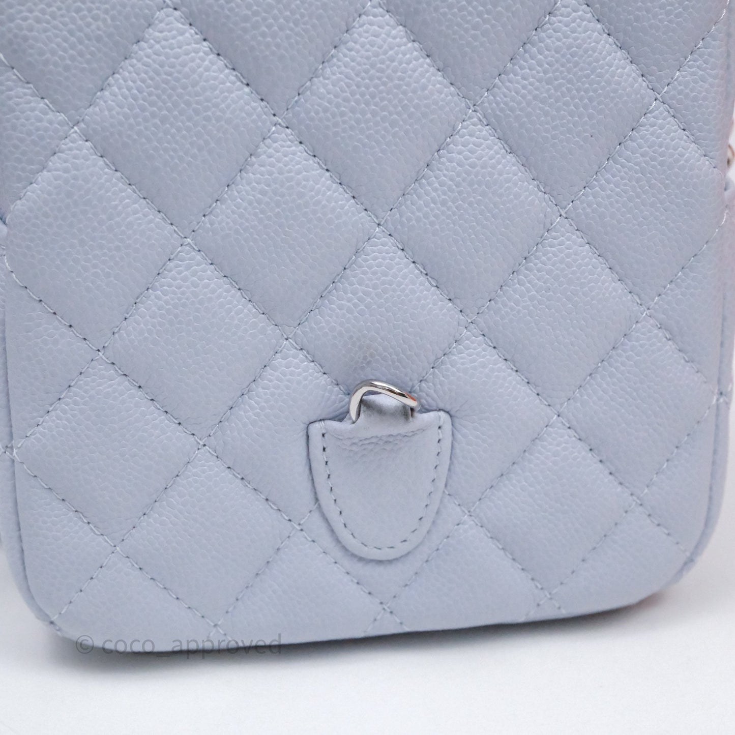 Chanel Classic Mini Backpack Light Blue Caviar Silver Hardware