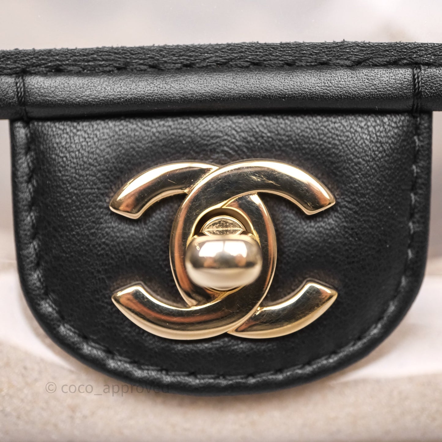 Chanel Medium Sand By The Sea PVC Flap Black Lambskin Gold Hardware