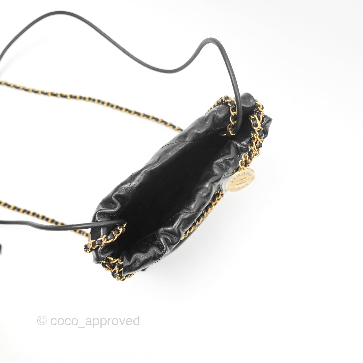 Chanel 22 Mini Bag Black Shiny Crumpled Calfskin