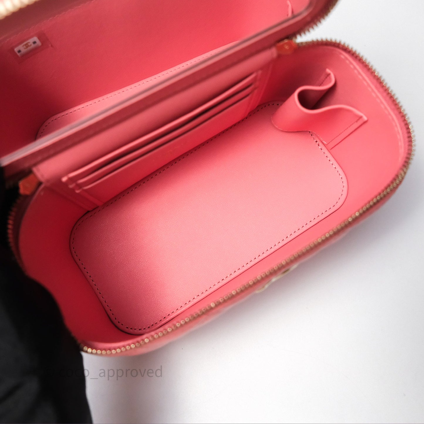 Chanel Vanity Rectangular Top Handle Pink Lambskin Gold Hardware
