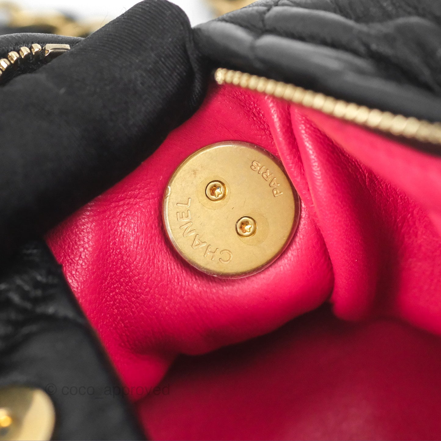 Chanel Small Hobo Bag Crumpled Black Lambskin Aged Gold Hardware 21S