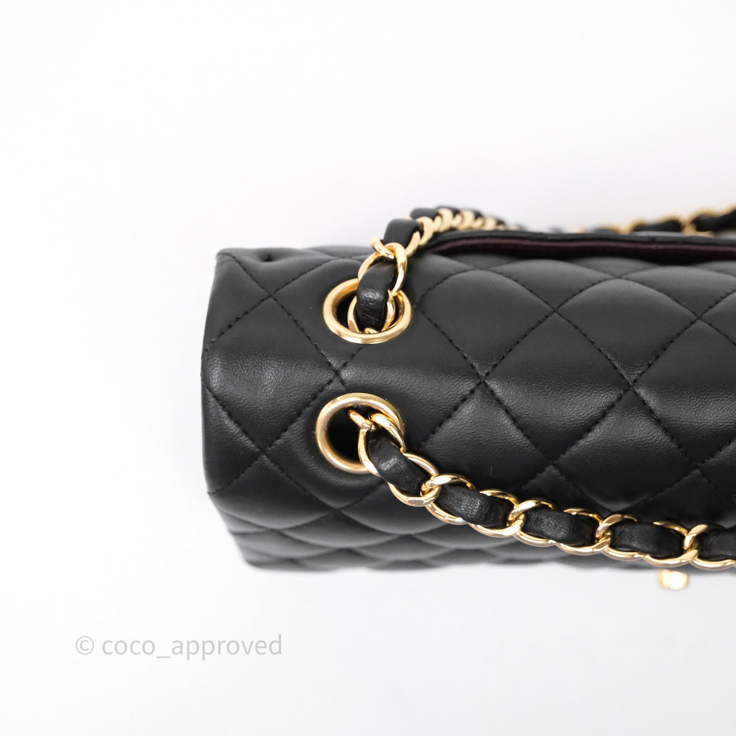 Chanel Classic M/L Medium Flap Quilted Black Lambskin Gold Hardware