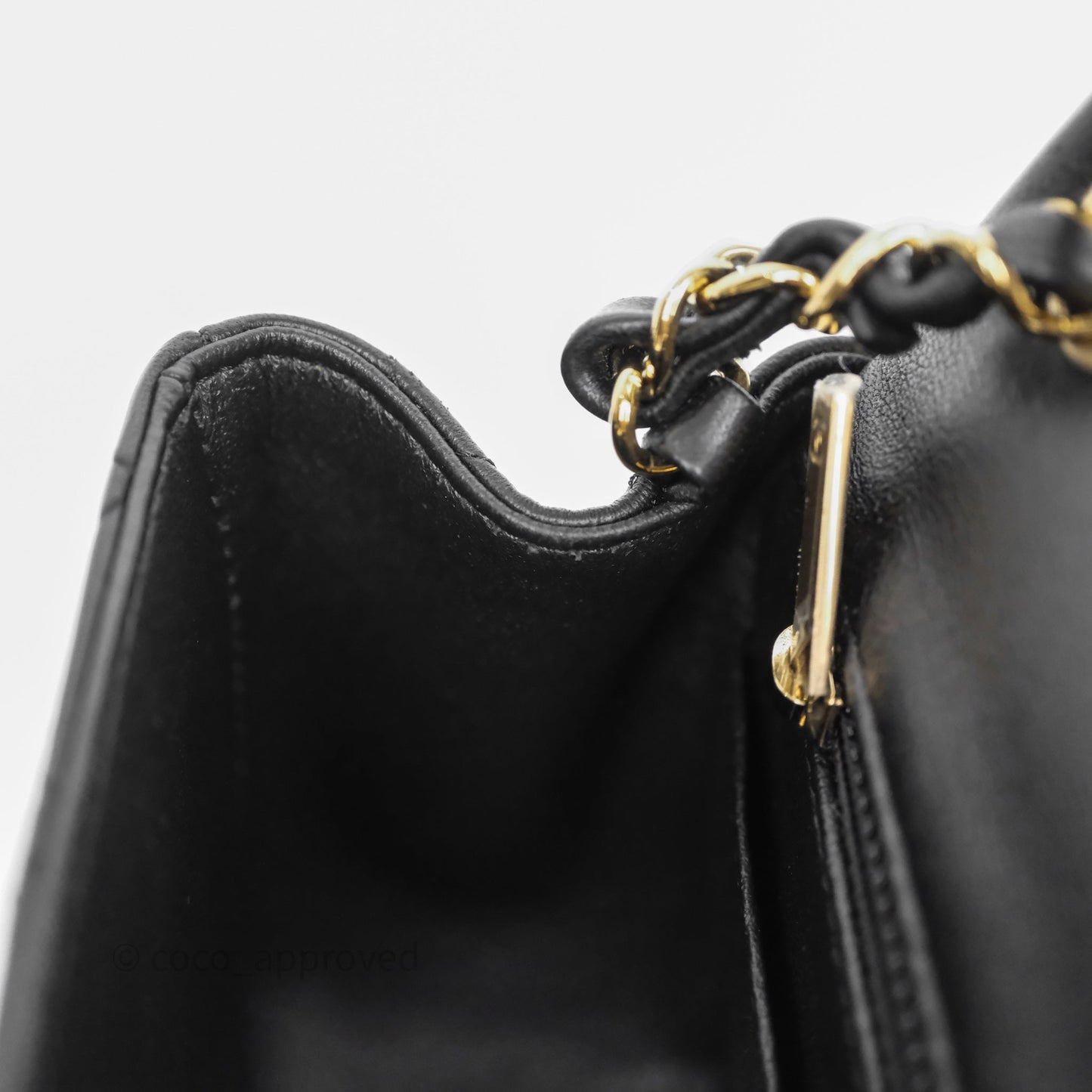 Chanel Mini Square Quilted Black Lambskin Gold Hardware