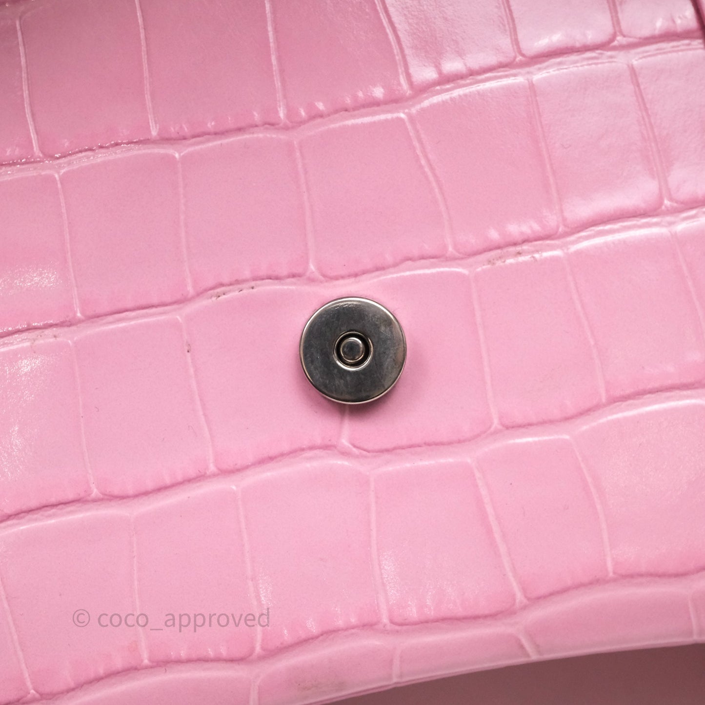 Balenciaga Small Hourglass Embossed Bag Pink