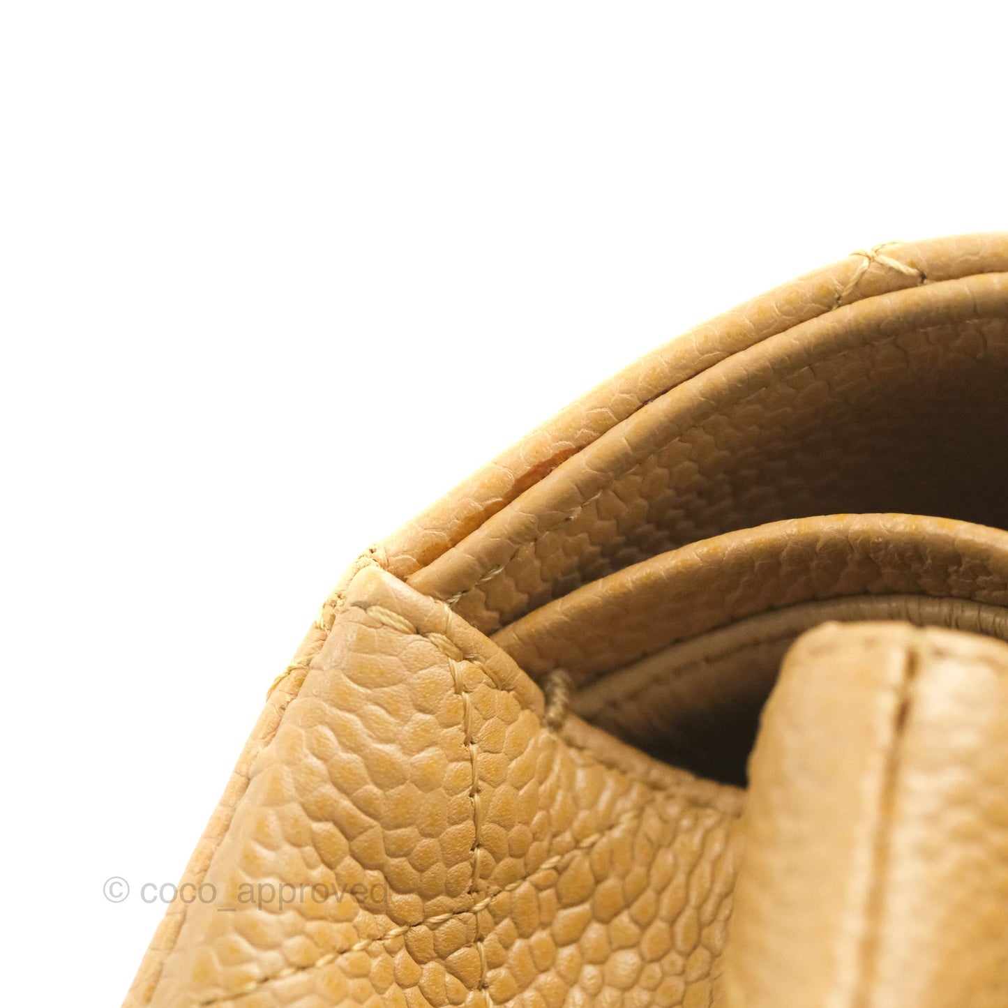 Chanel Quilted M/L Medium Flap Vintage Dark Beige Caviar 24K Gold Hardware