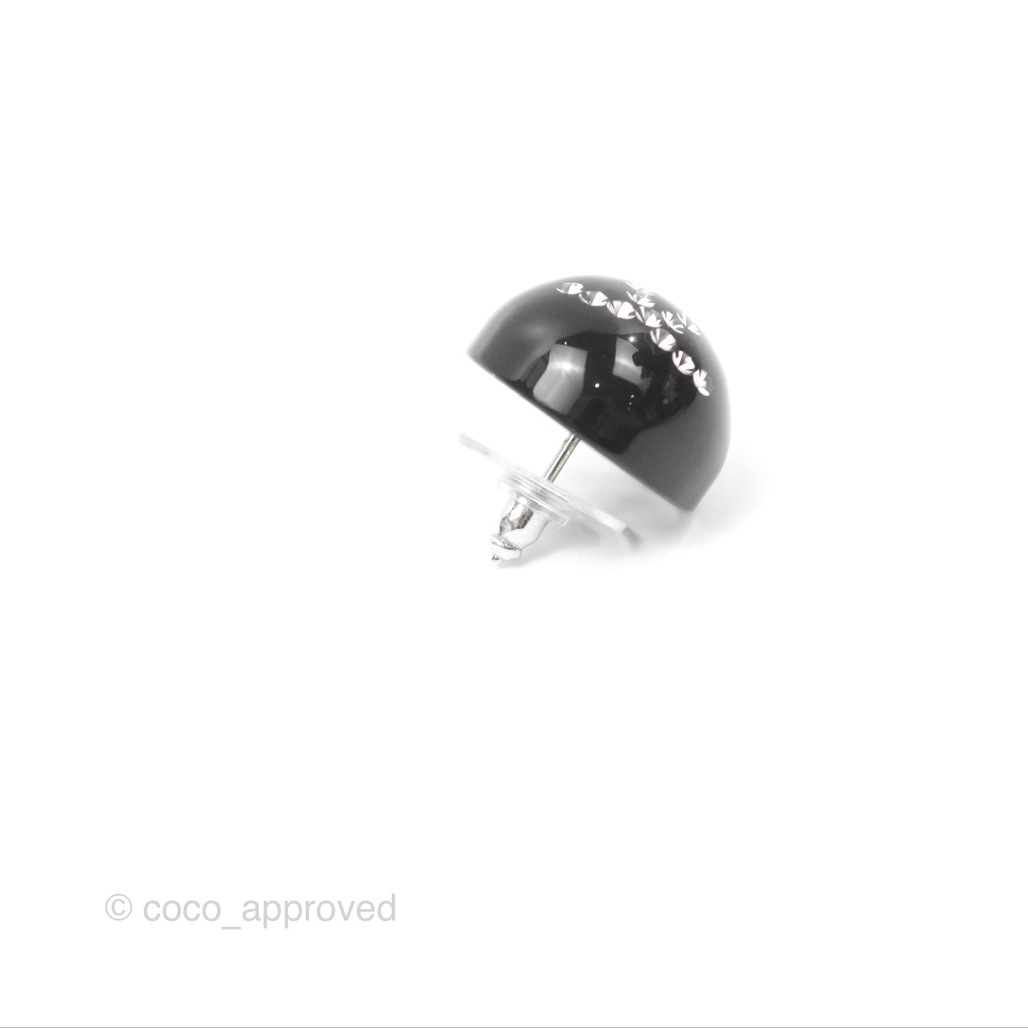 Chanel Round Black CC Earrings 21K