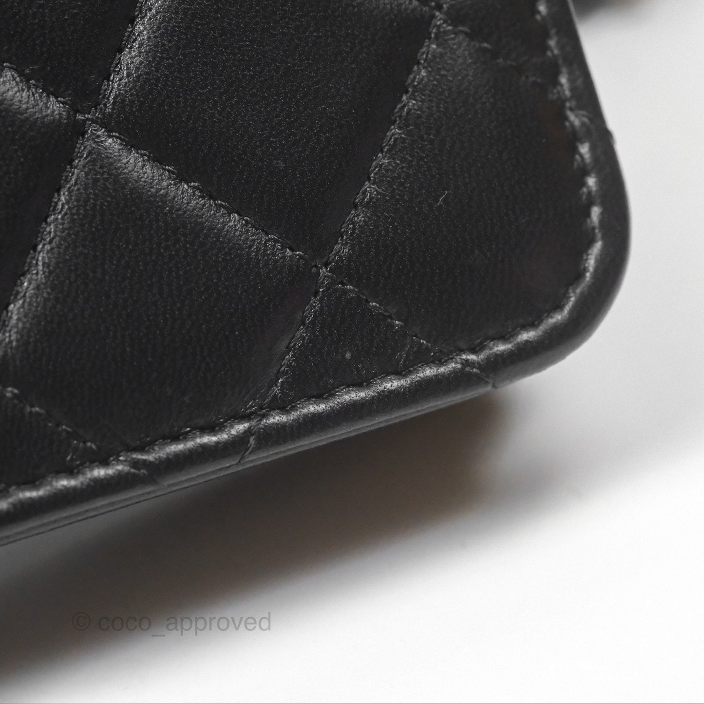 Chanel Quilted Mini Wallet on Chain WOC Black Lambskin Silver Hardware