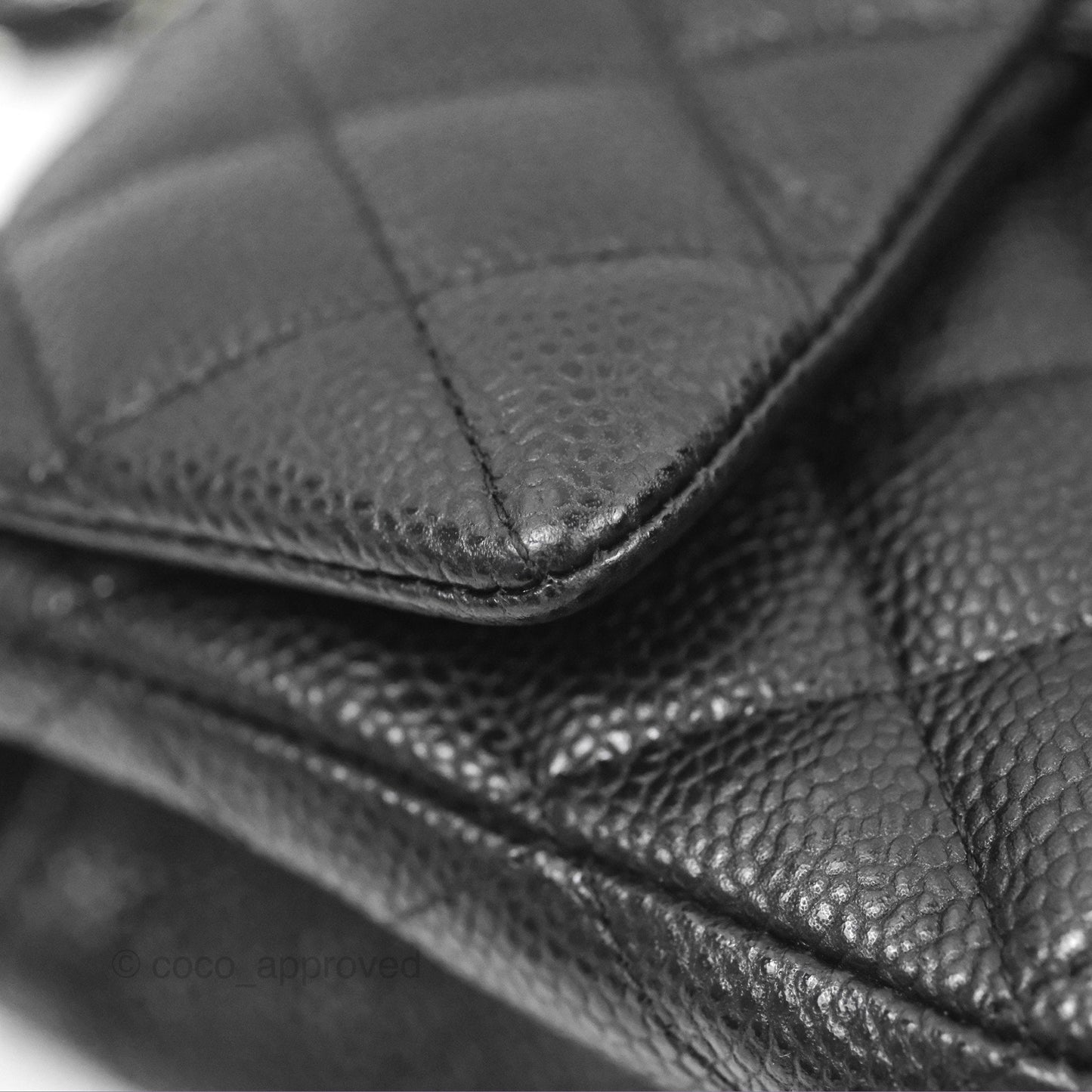 Chanel Classic Quilted Mini Rectangular Flap Black Caviar Silver Hardware