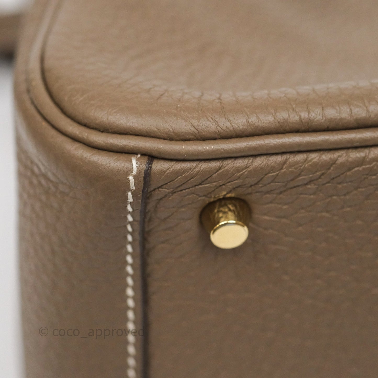 Hermès Mini Lindy 20 Etoupe 18 Clemence Gold Hardware