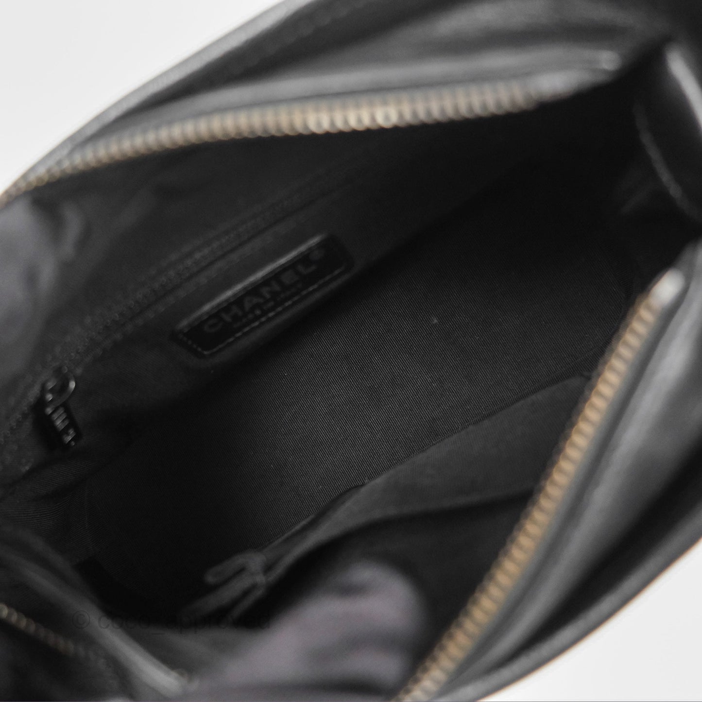 Chanel Chevron Small Gabrielle Hobo Calfskin So Black