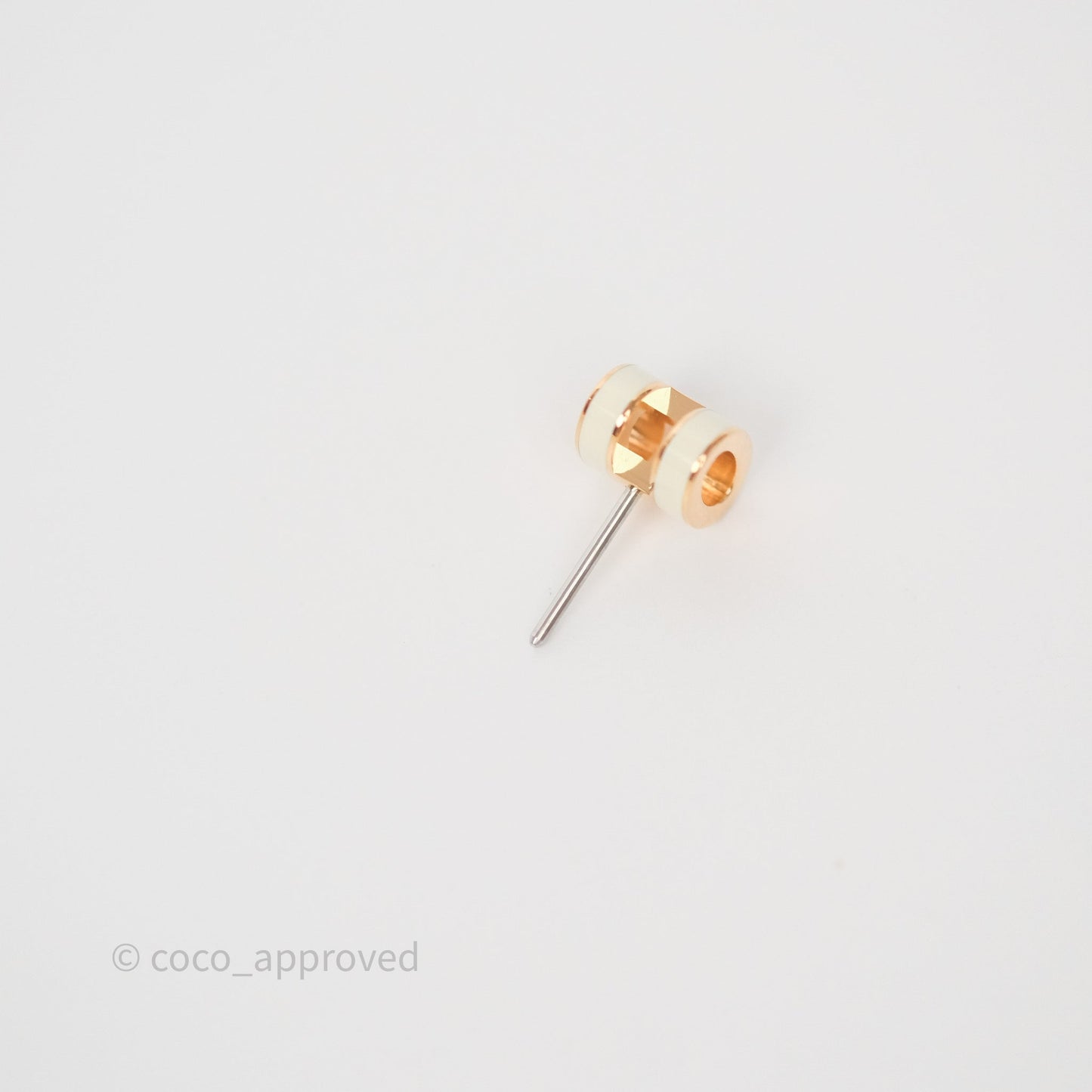 Hermes Mini Pop H Earrings Blanc Rose Gold