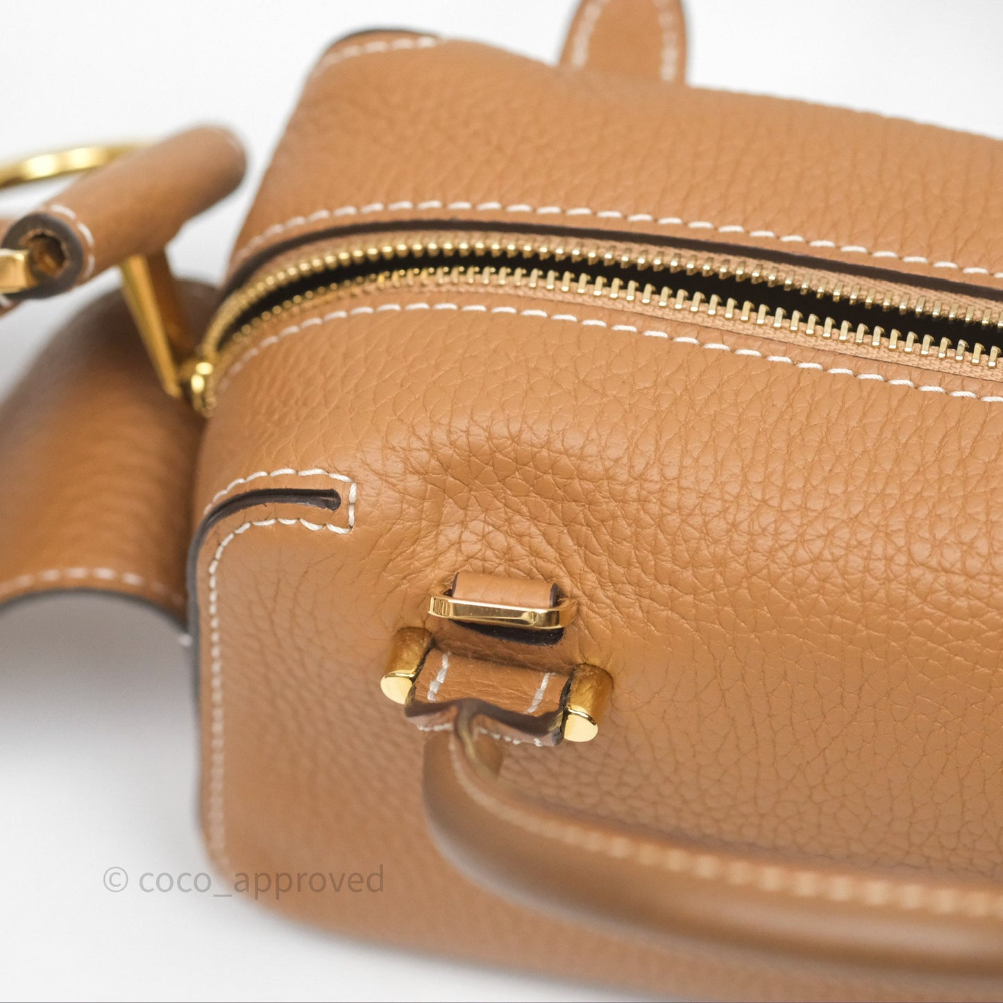 Delvaux Cool Box Nano Taurillon Soft Grained Calfskin Vegetal Ivory Gold Hardware
