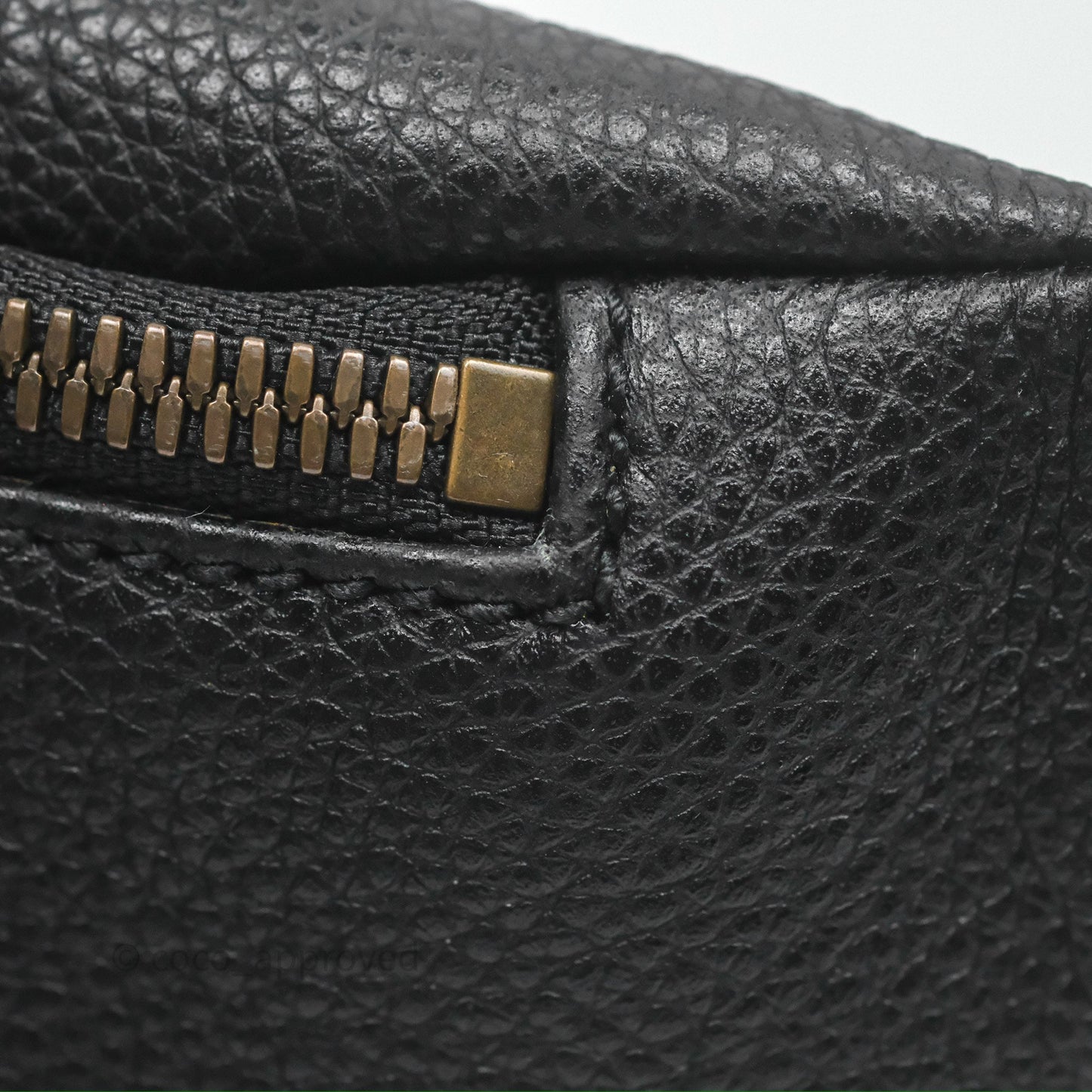 Gucci Logo Print Belt Bag Black Grained Calfskin